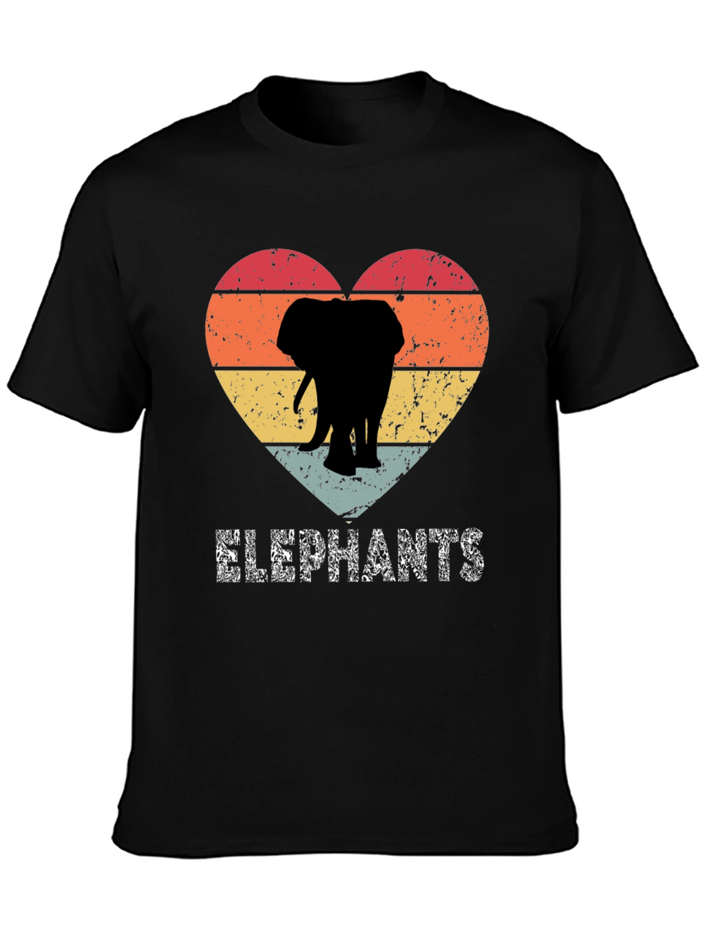 Elephant Heart Graphic Tee - Distressed Print