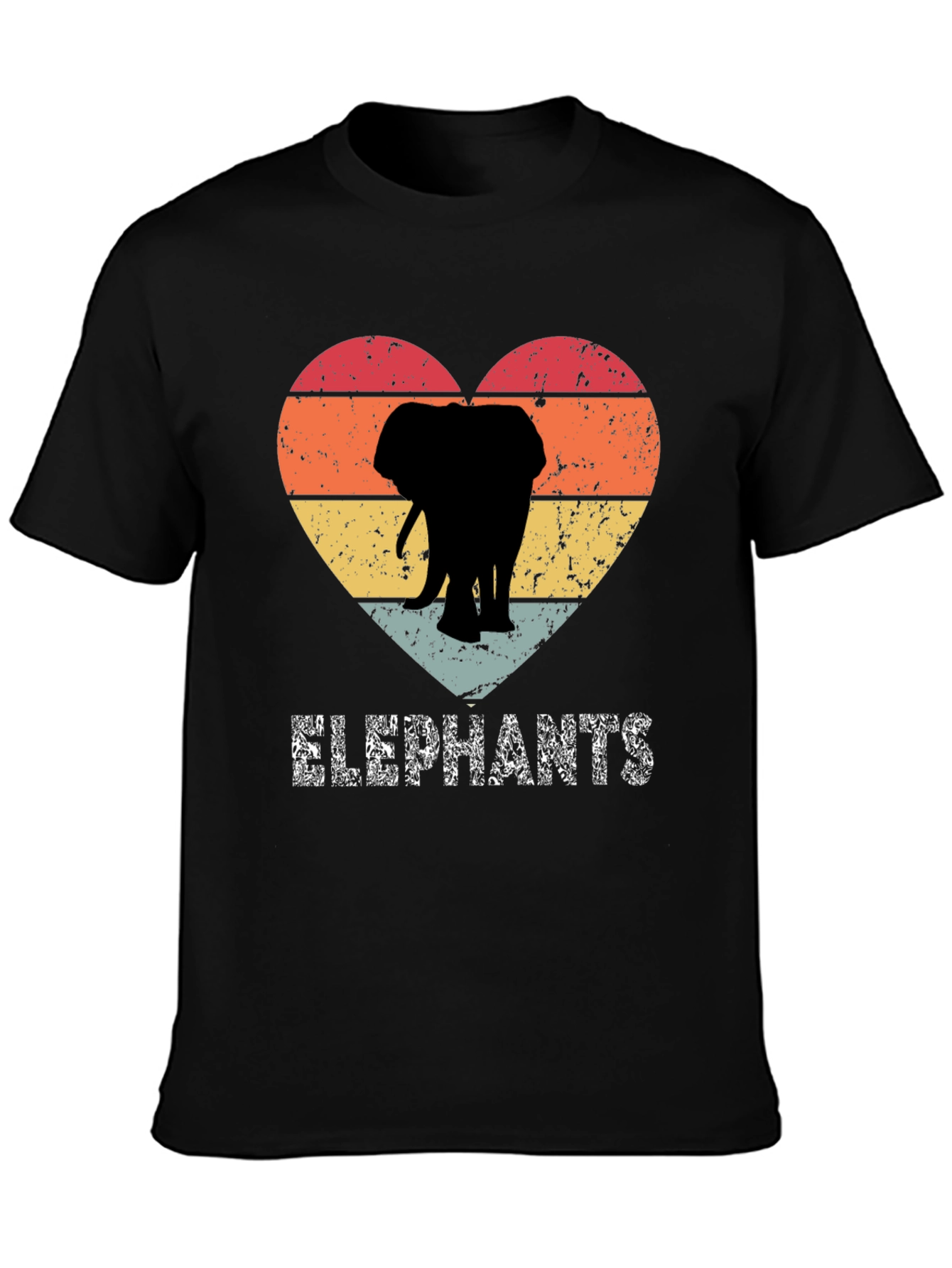 Elephant Heart Graphic Tee - Distressed Print