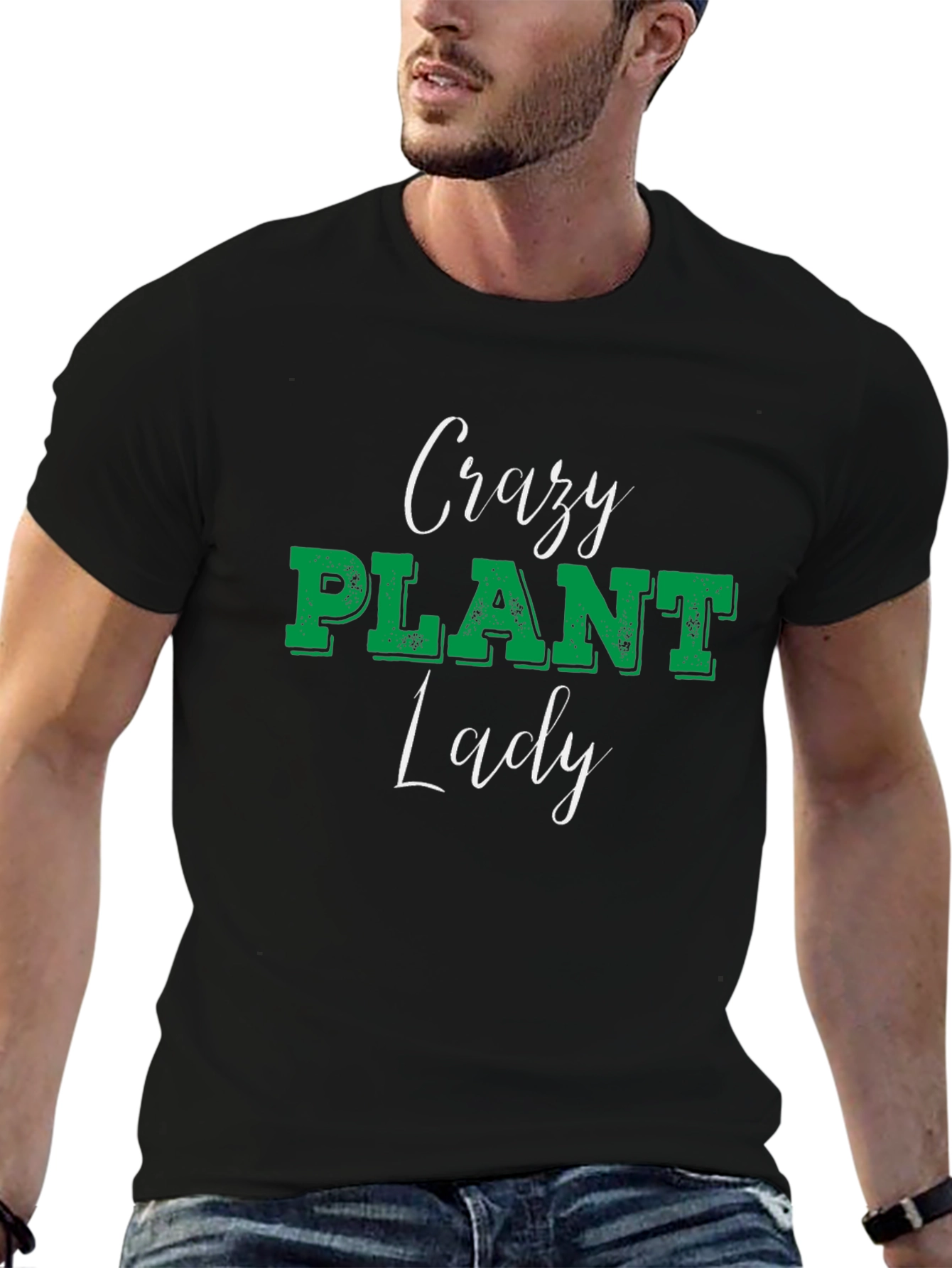 Crazy Plant Lady Graphic Tee Black Unisex Shirt