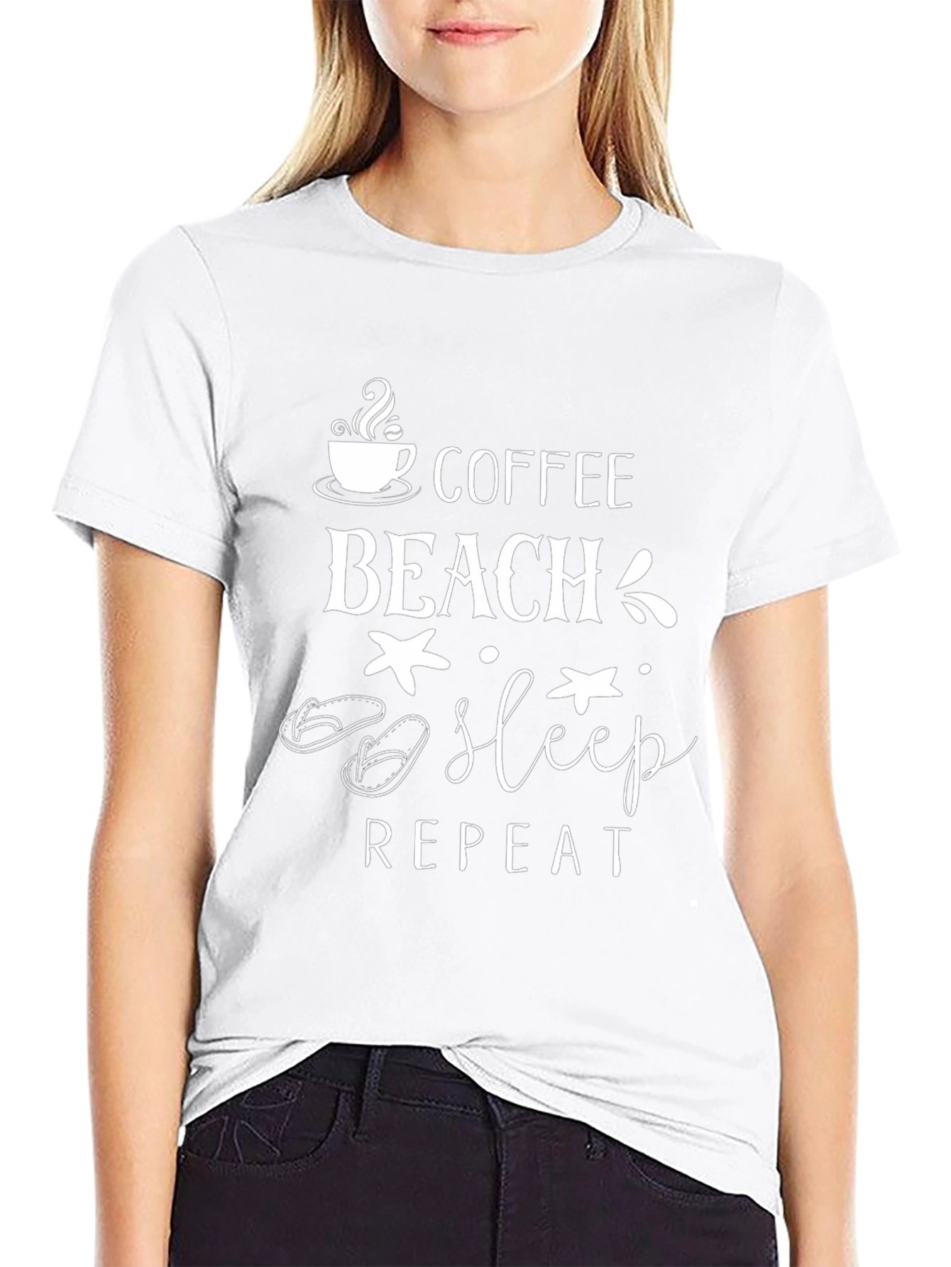 Coffee Beach Sleep Repeat Graphic Tee