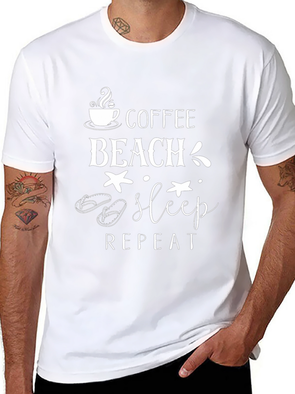 Coffee Beach Sleep Repeat Graphic Tee
