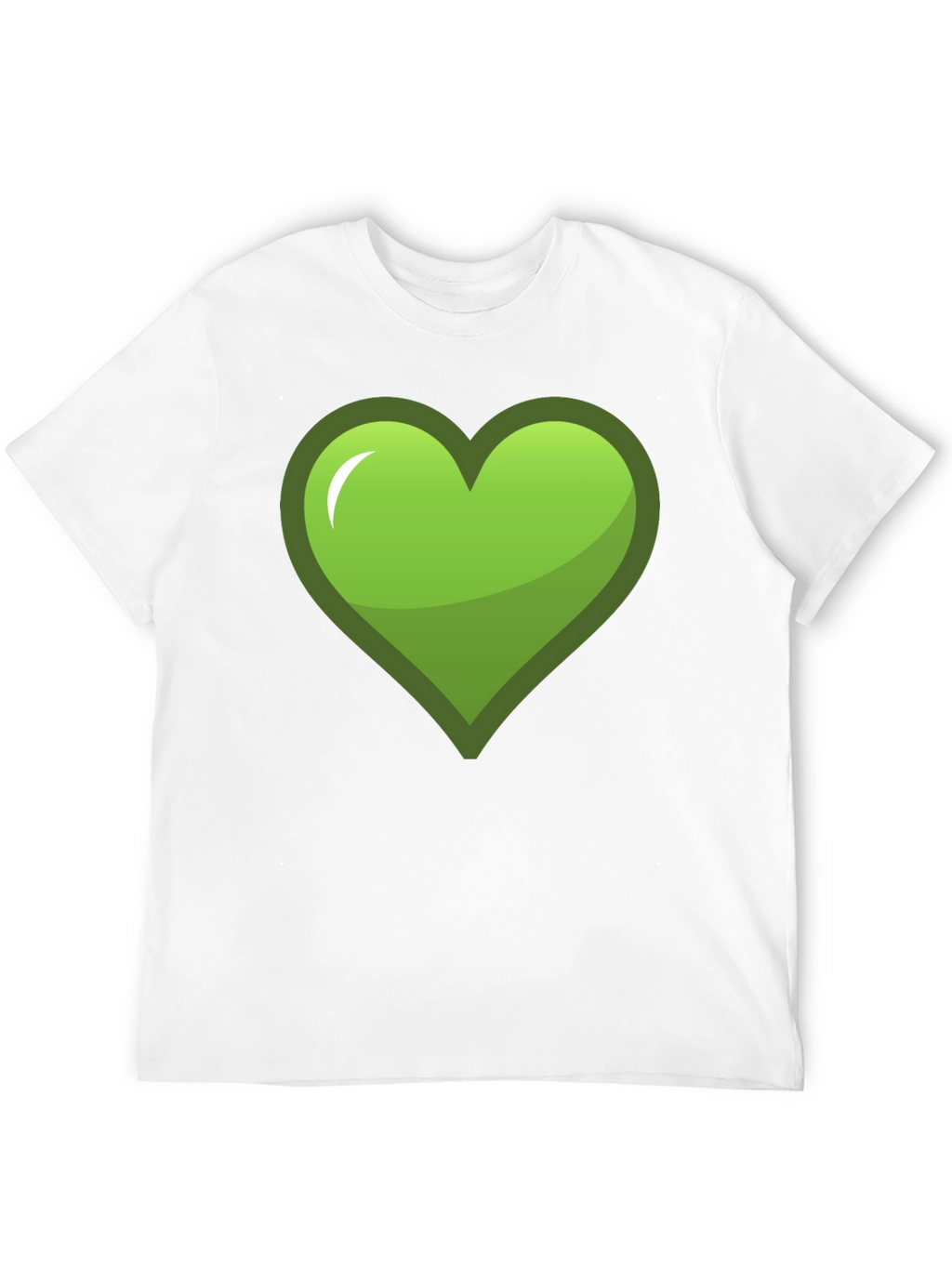 Green Heart Graphic Black T-Shirt