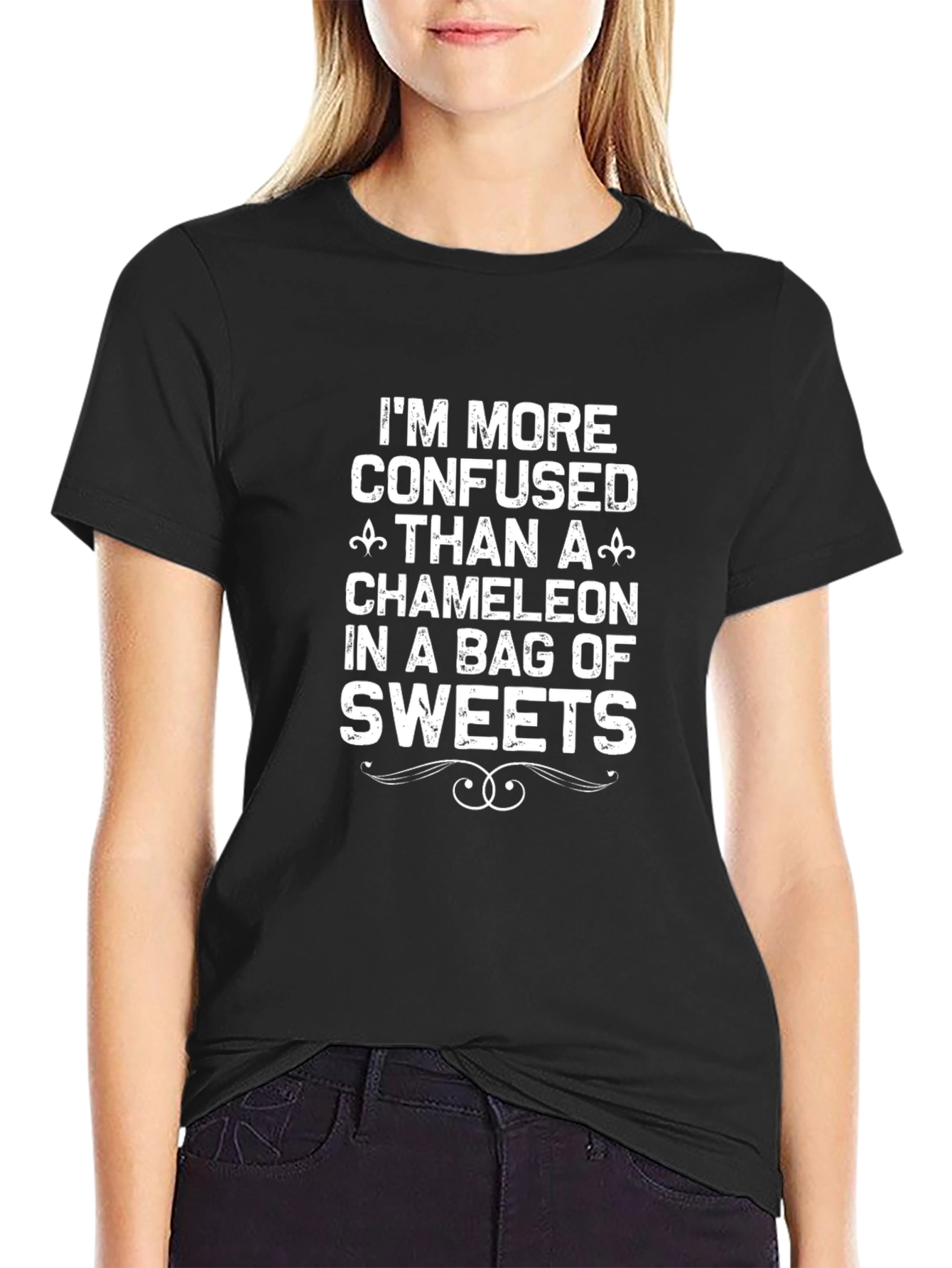 Confused Chameleon Graphic Tee - Funny Novelty Shirt