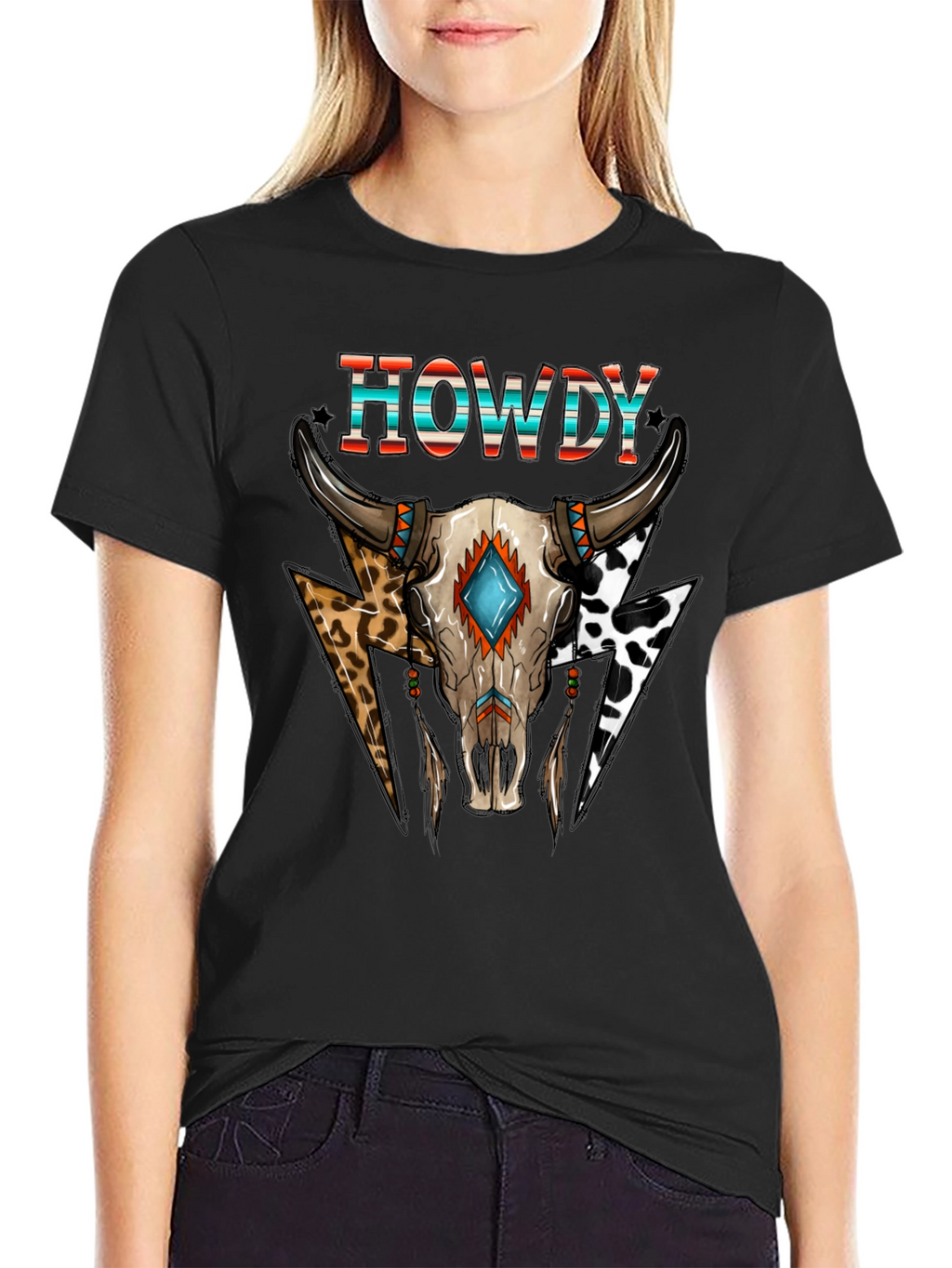 Howdy Steer Skull Graphic Tee
