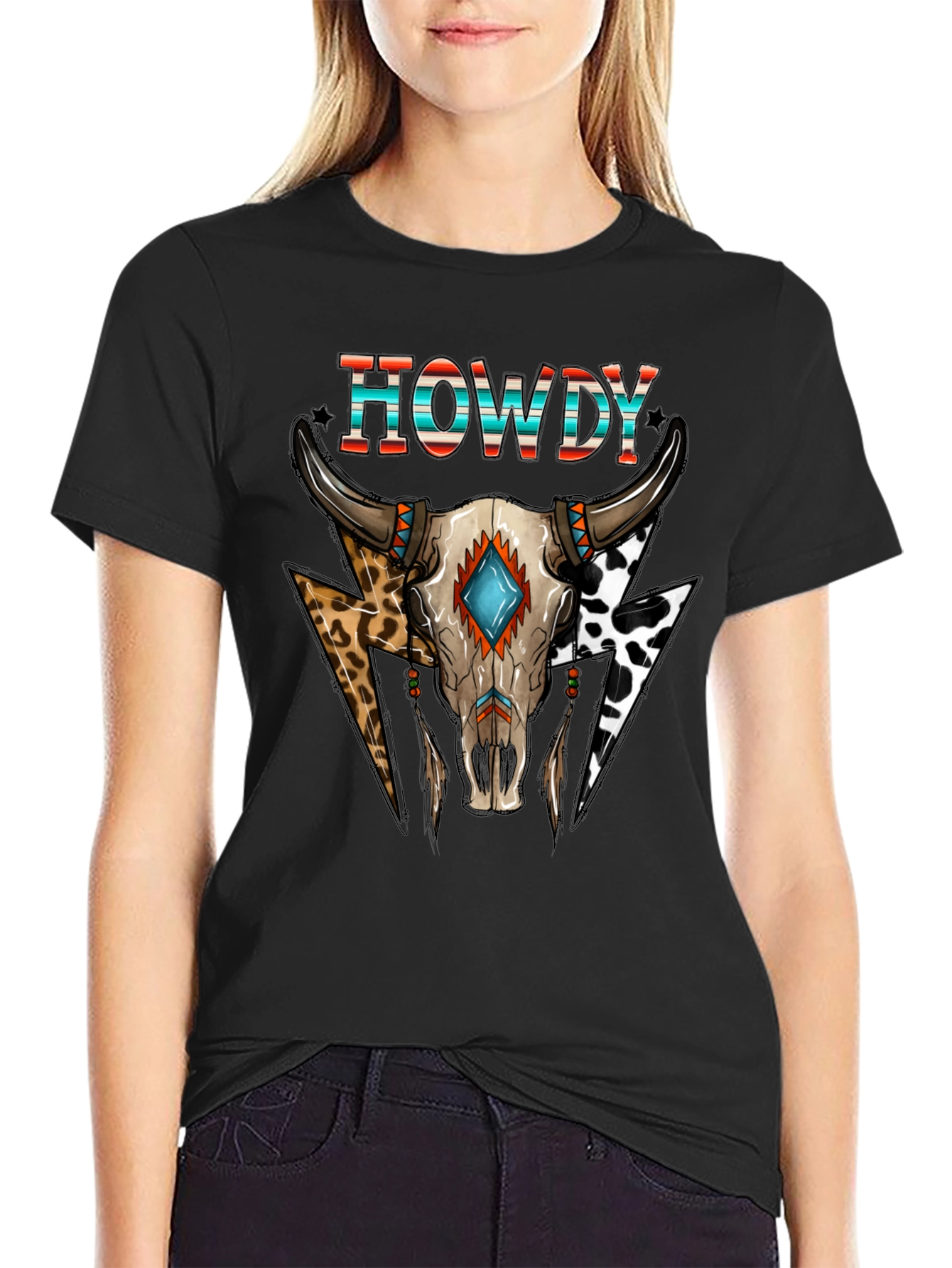 Howdy Steer Skull Graphic Tee