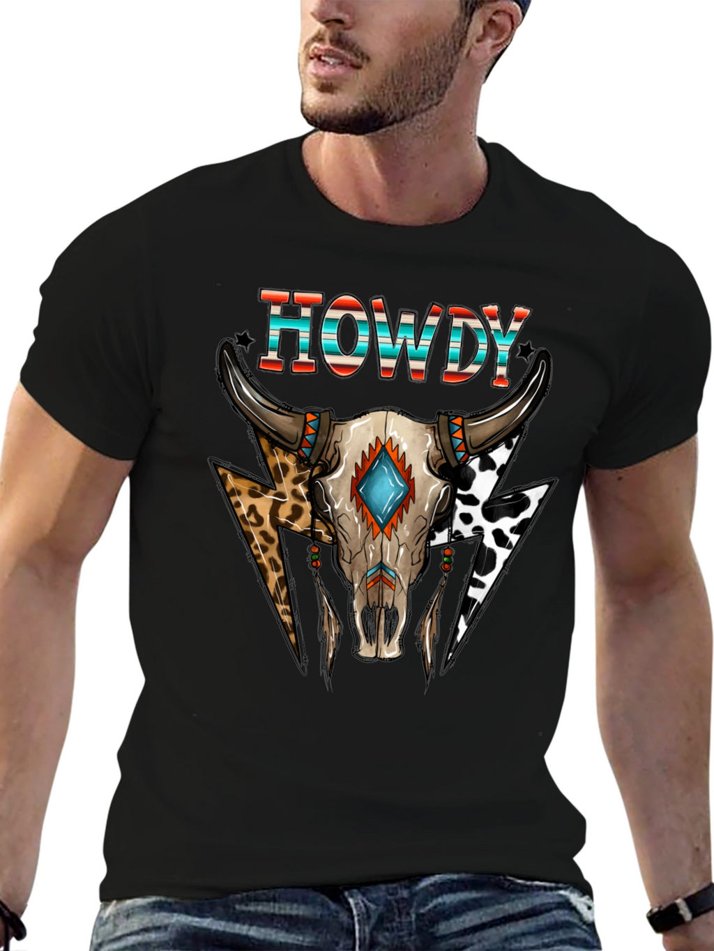 Howdy Steer Skull Graphic Tee