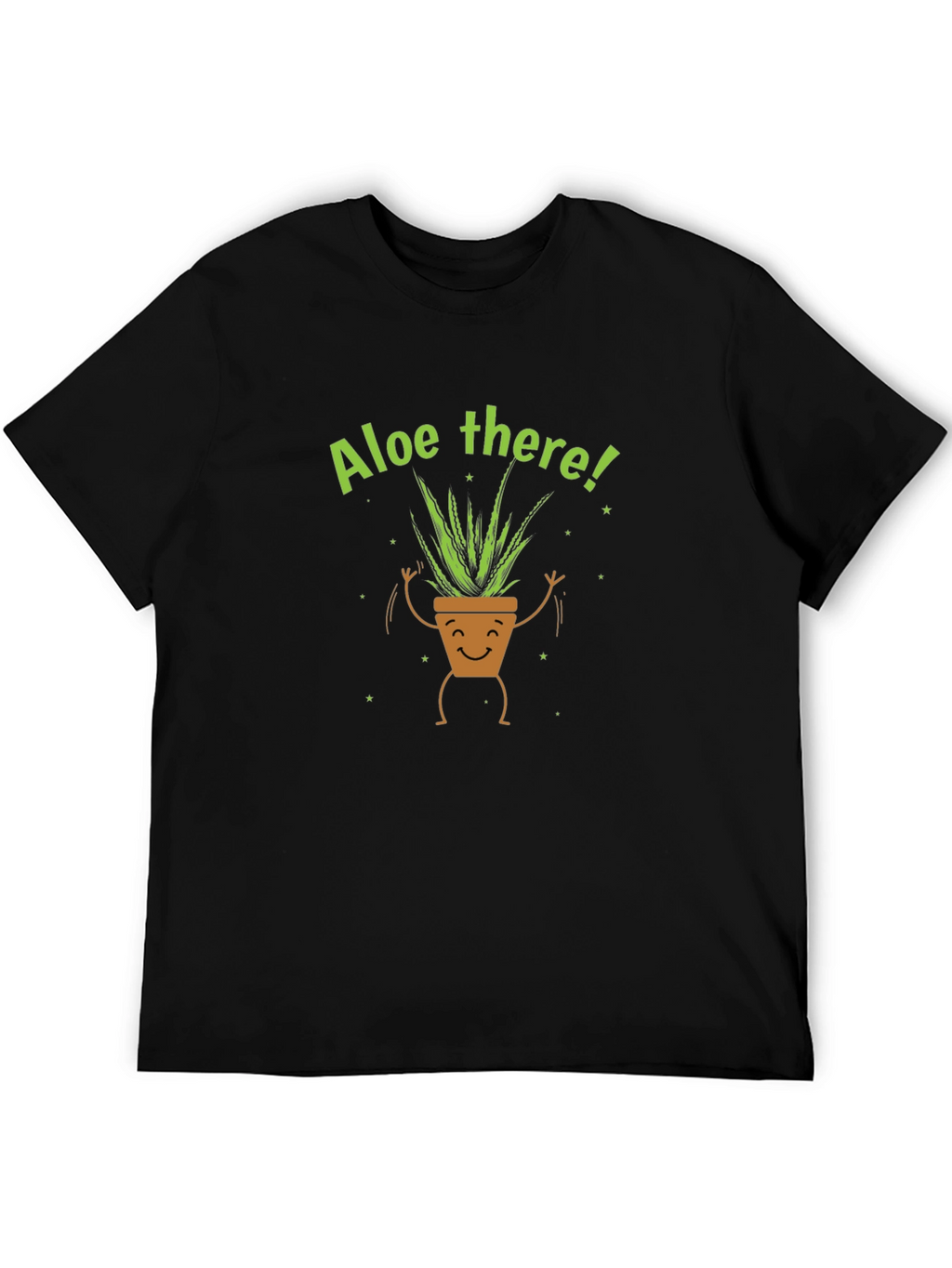 Aloe There Plant Graphic Tee - Black Cotton T-Shirt