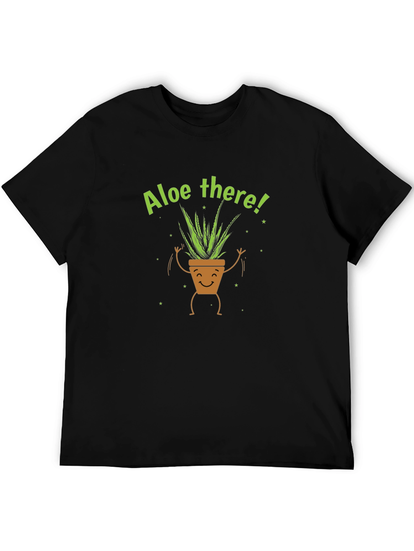 Aloe There Plant Graphic Tee - Black Cotton T-Shirt