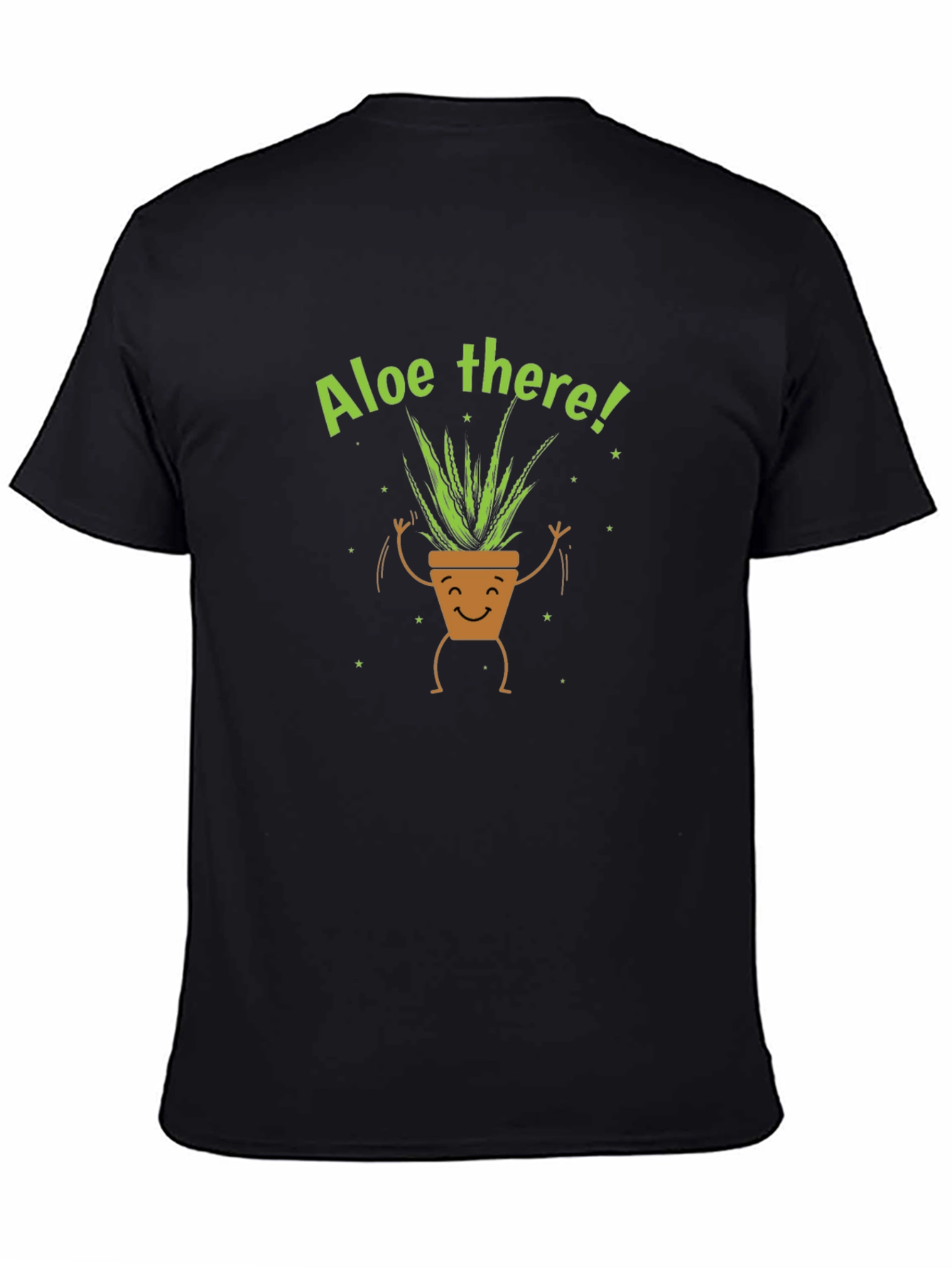 Aloe There Plant Graphic Tee - Black Cotton T-Shirt