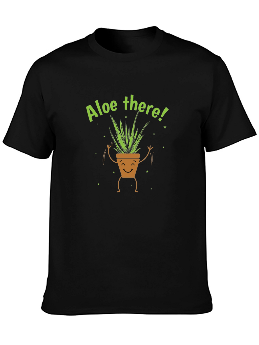 Aloe There Plant Graphic Tee - Black Cotton T-Shirt