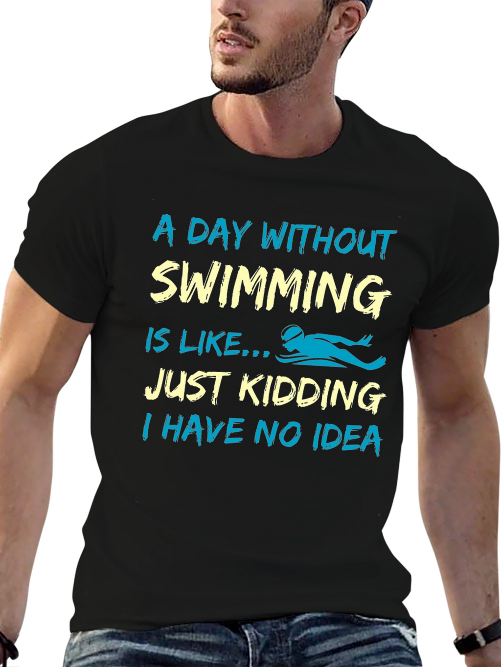 Funny Swimming T-Shirt - A Day Without Swimming