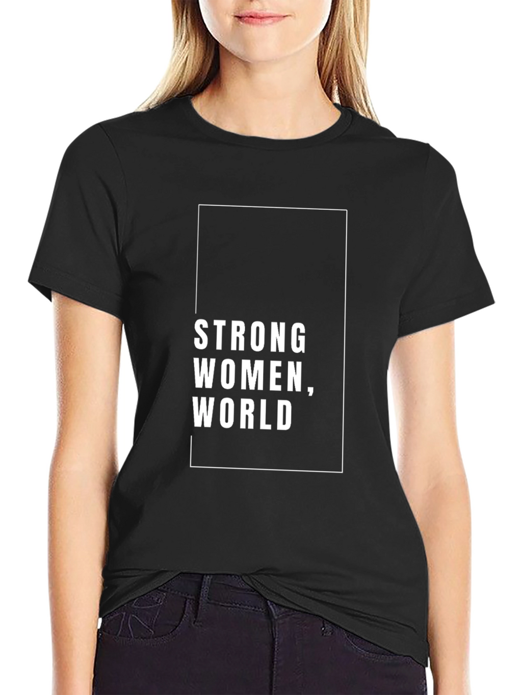 Strong Women World Black T-Shirt