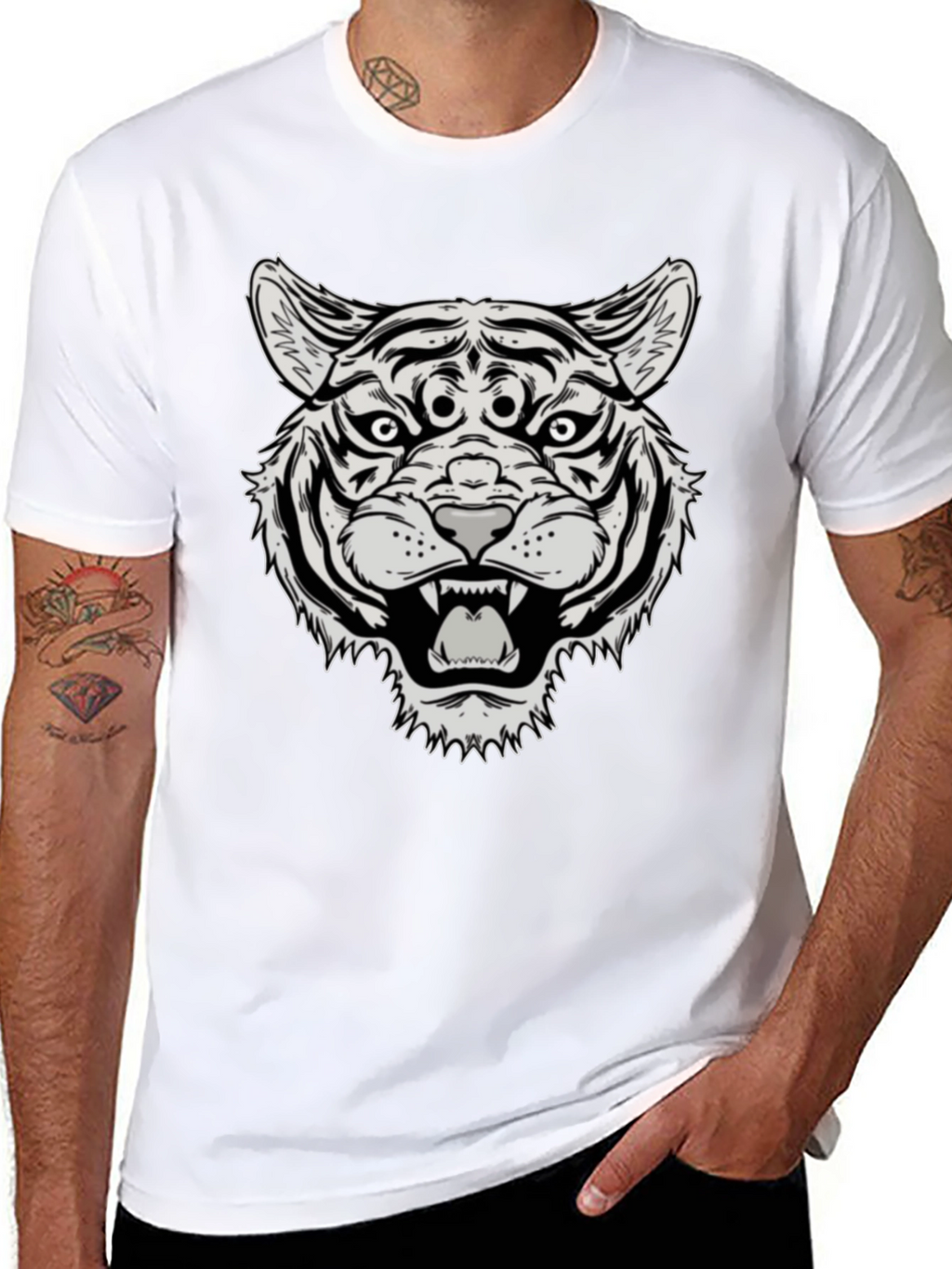 Third Eye Tiger Graphic Tee - Black