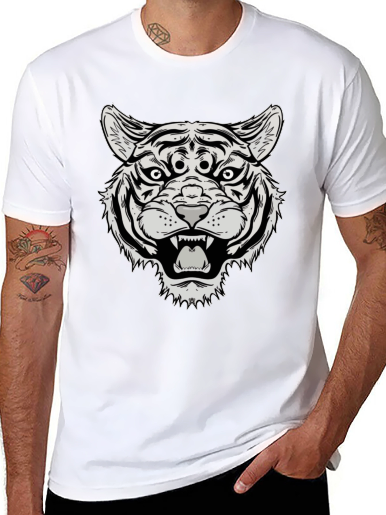 Third Eye Tiger Graphic Tee - Black