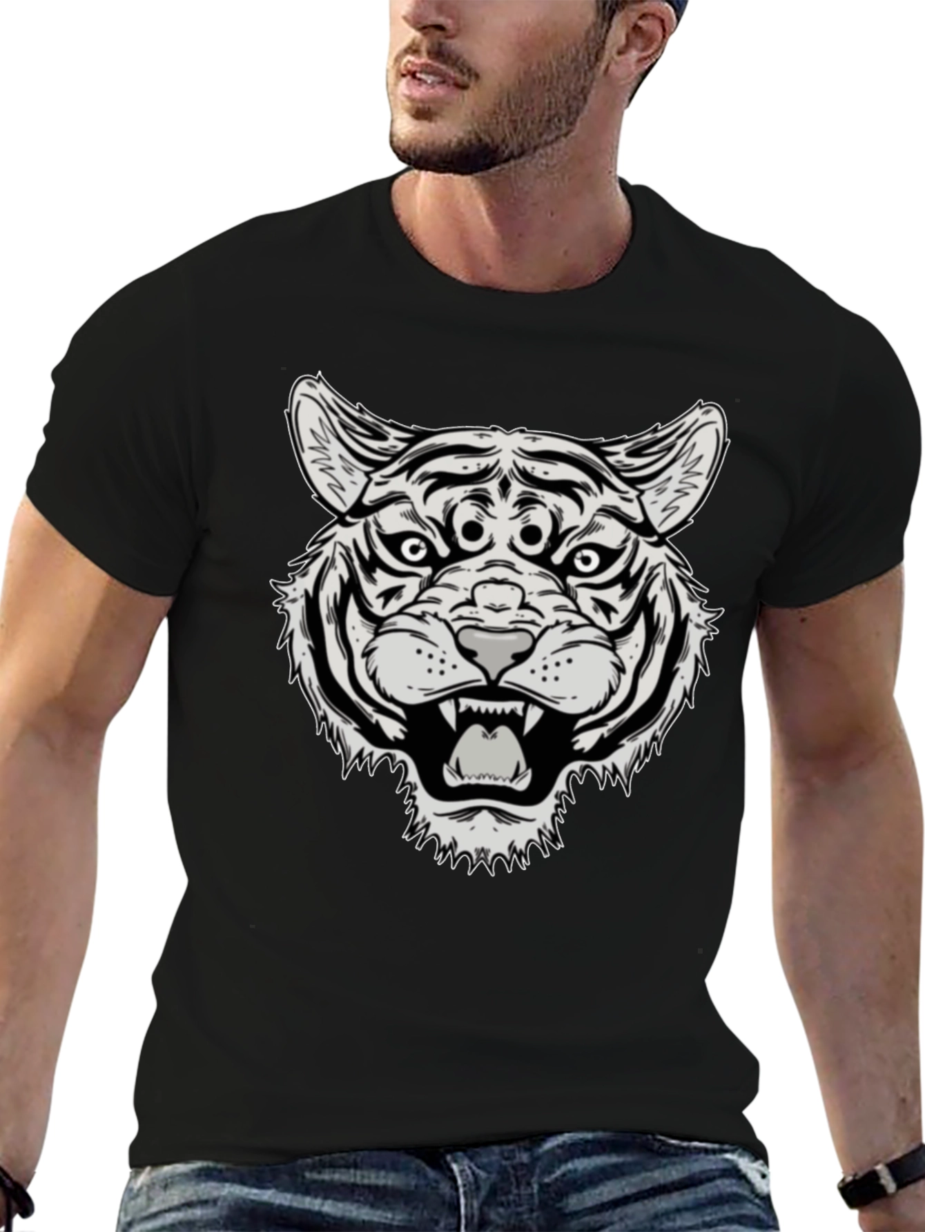 Third Eye Tiger Graphic Tee - Black
