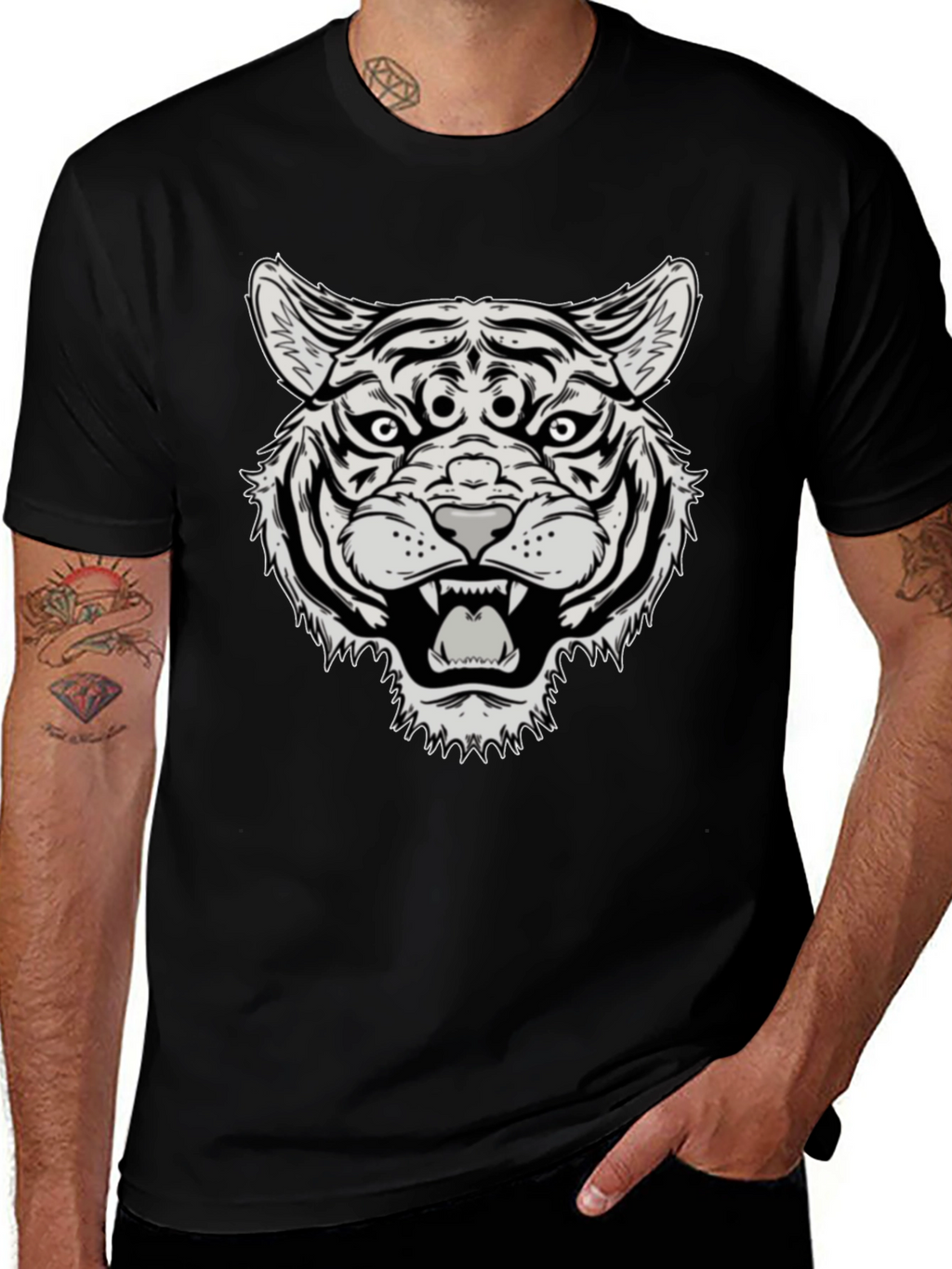 Third Eye Tiger Graphic Tee - Black