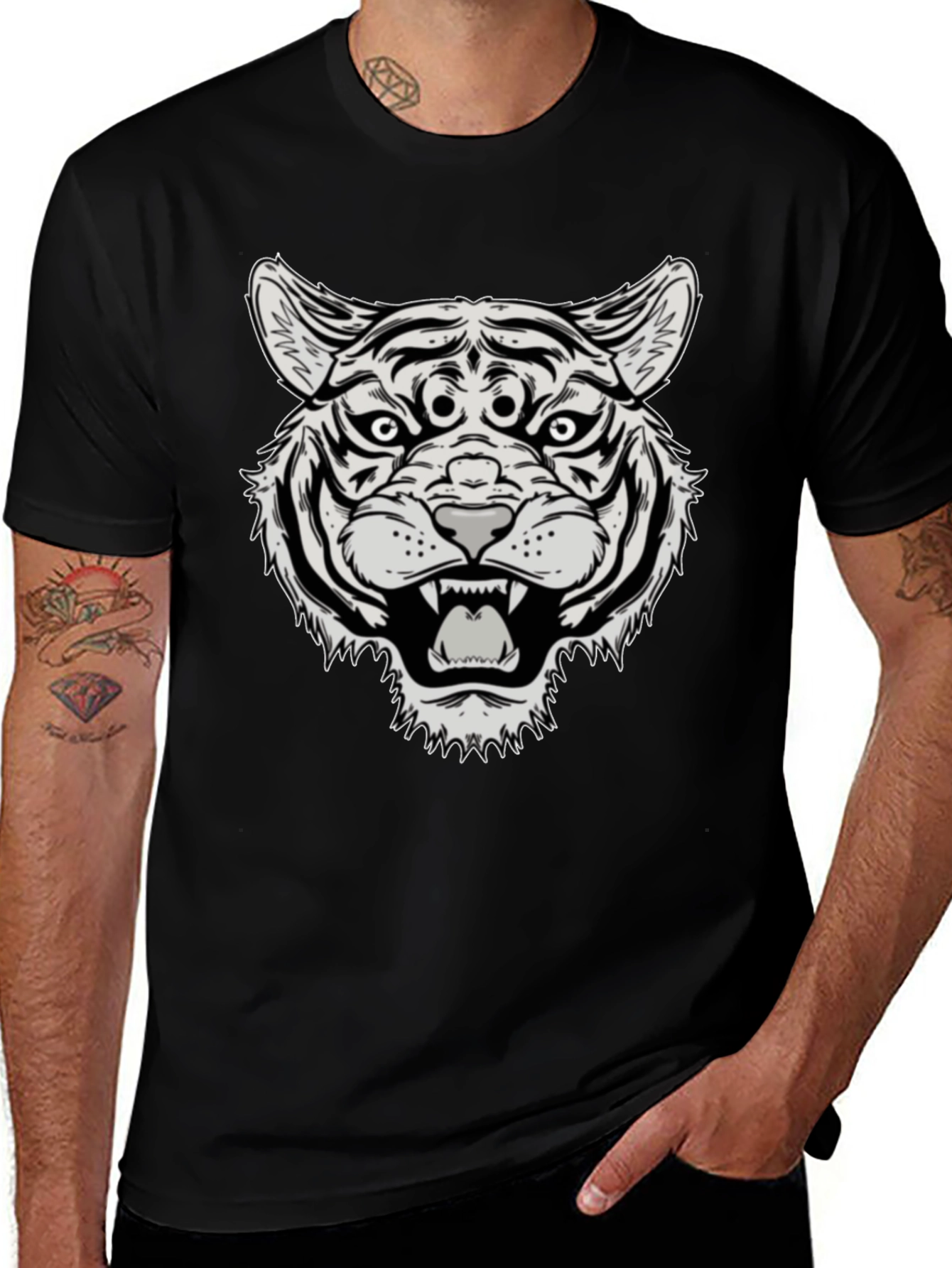 Third Eye Tiger Graphic Tee - Black