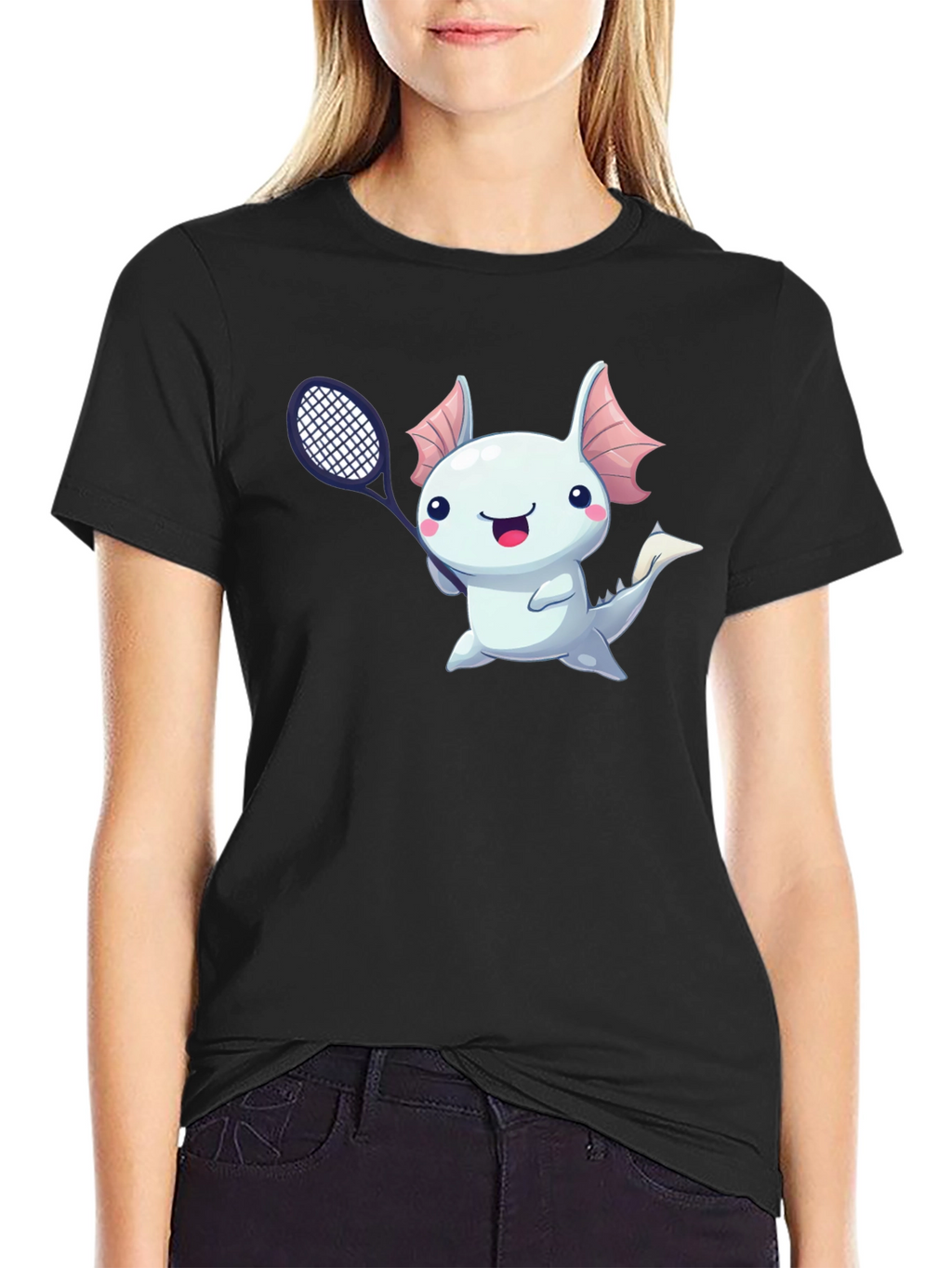 Axolotl Tennis Player Graphic T-Shirt