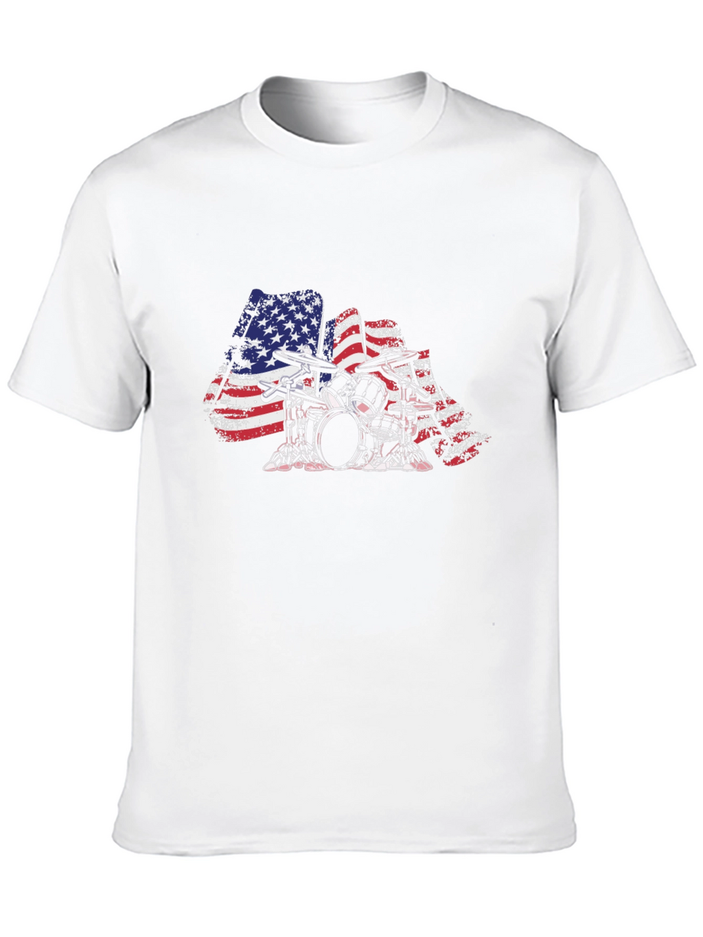 American Flag Drum Set Graphic Tee