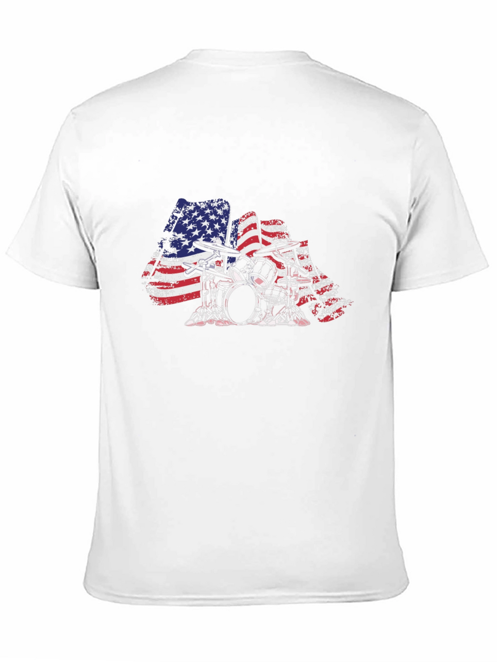American Flag Drum Set Graphic Tee