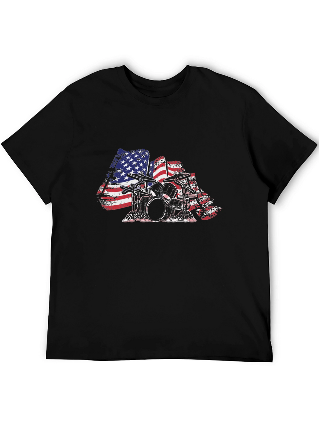 American Flag Drum Set Graphic Tee
