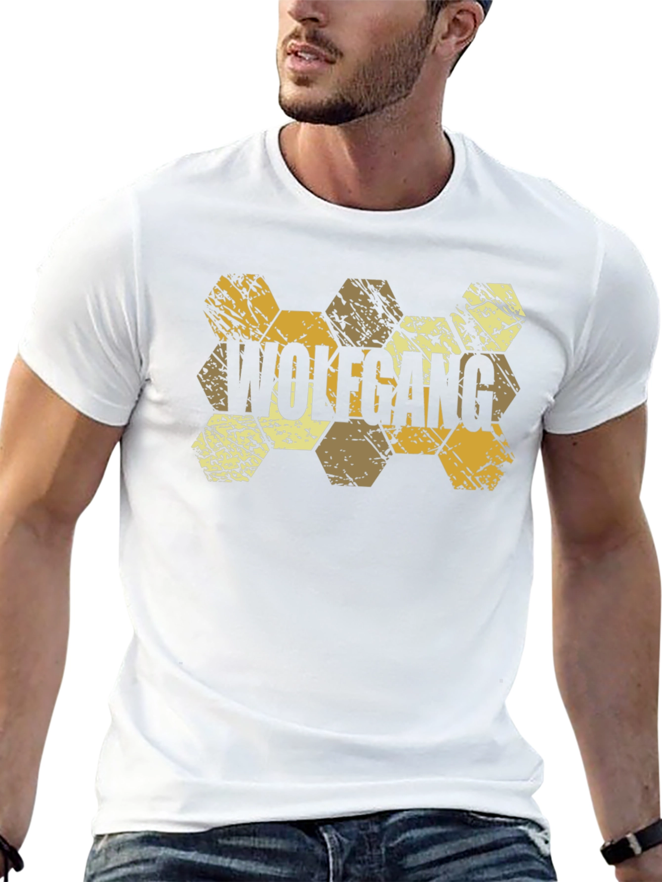 Wolfgang Hexagon Pattern Black T-Shirt