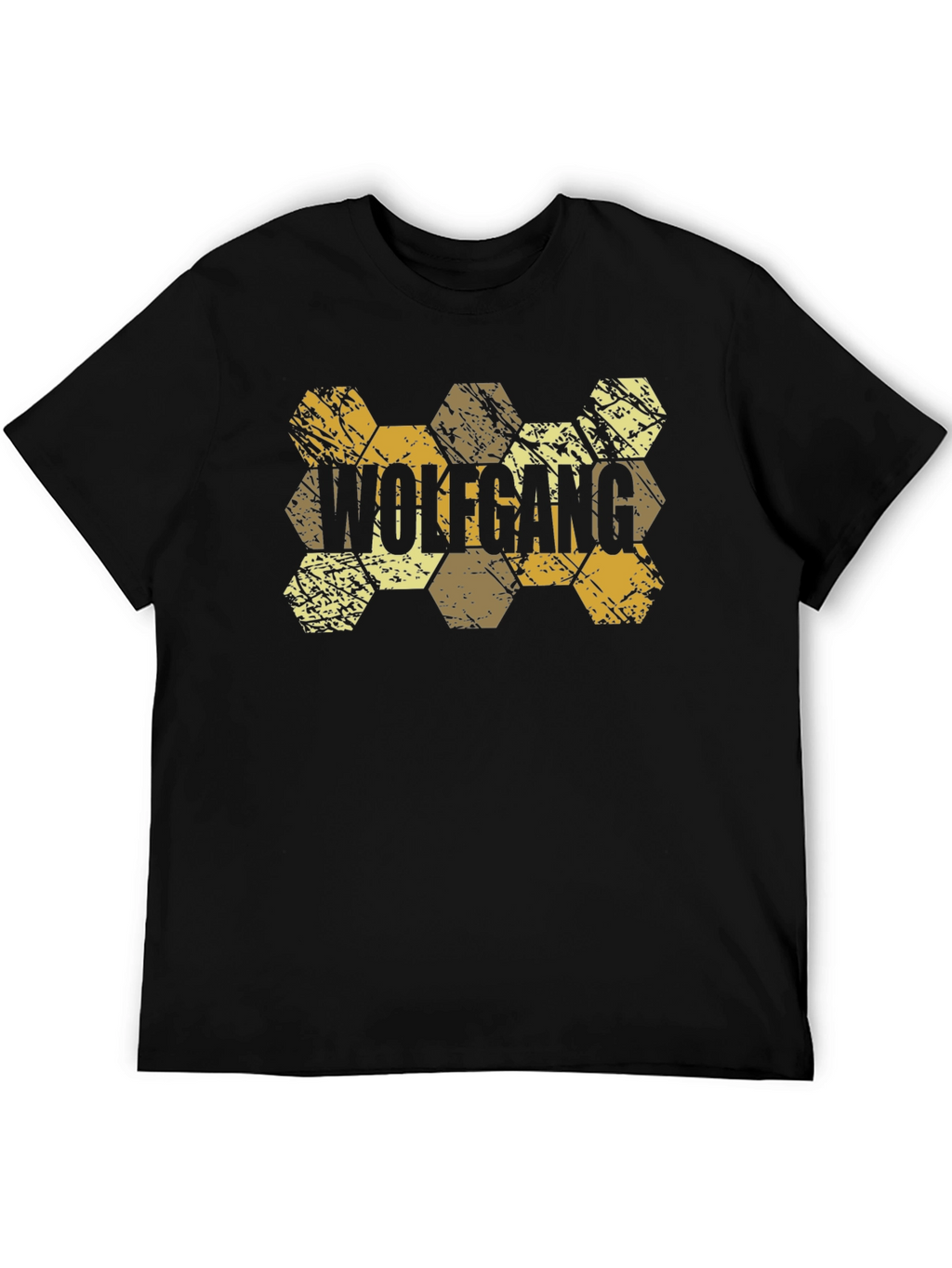 Wolfgang Hexagon Pattern Black T-Shirt