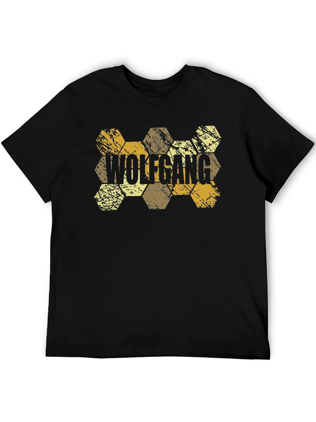 Wolfgang Hexagon Pattern Black T-Shirt