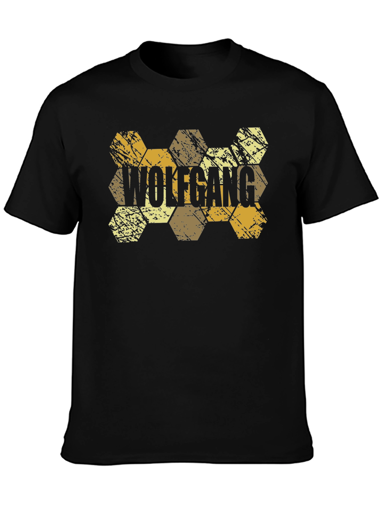 Wolfgang Hexagon Pattern Black T-Shirt