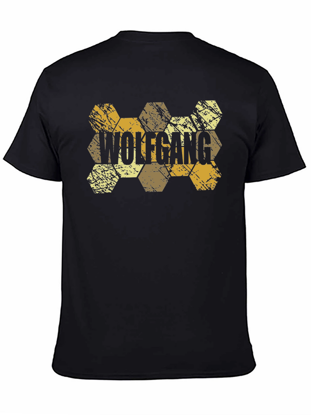 Wolfgang Hexagon Pattern Black T-Shirt