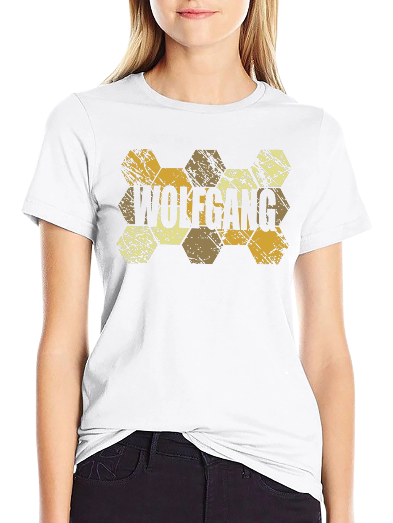 Wolfgang Hexagon Pattern Black T-Shirt