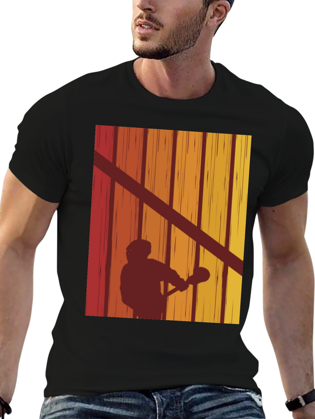 Retro Lacrosse Silhouette T-Shirt
