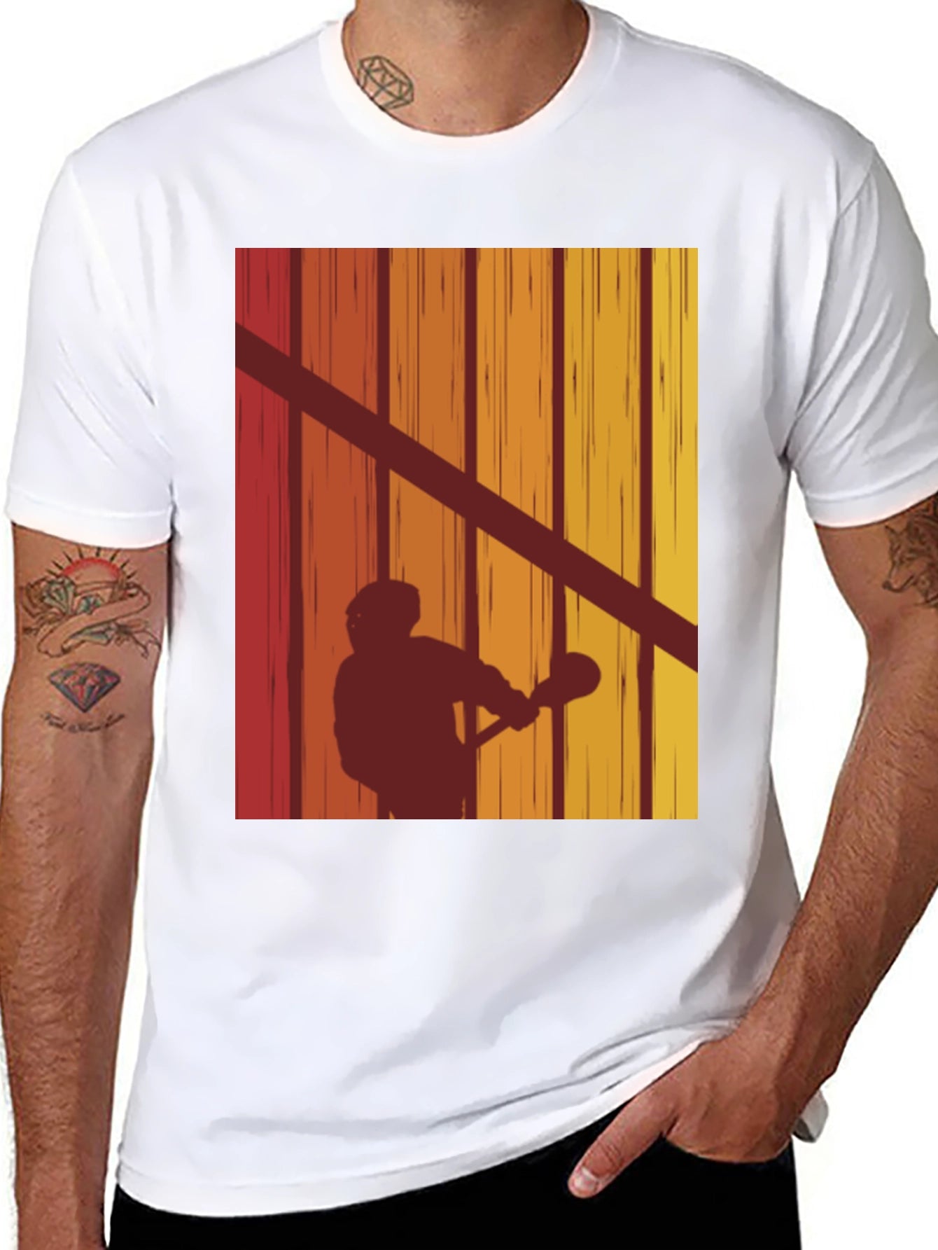 Retro Lacrosse Silhouette T-Shirt