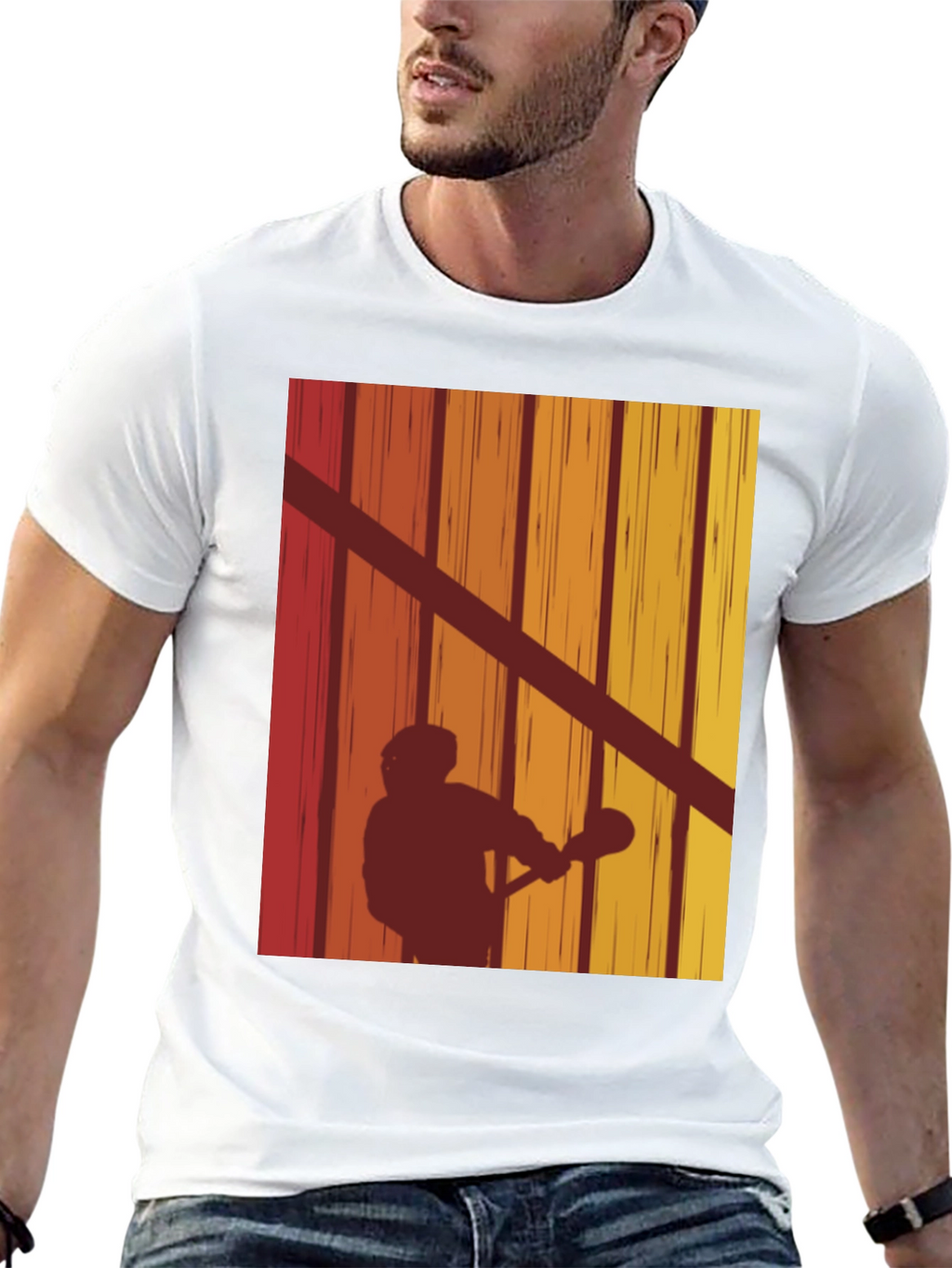 Retro Lacrosse Silhouette T-Shirt