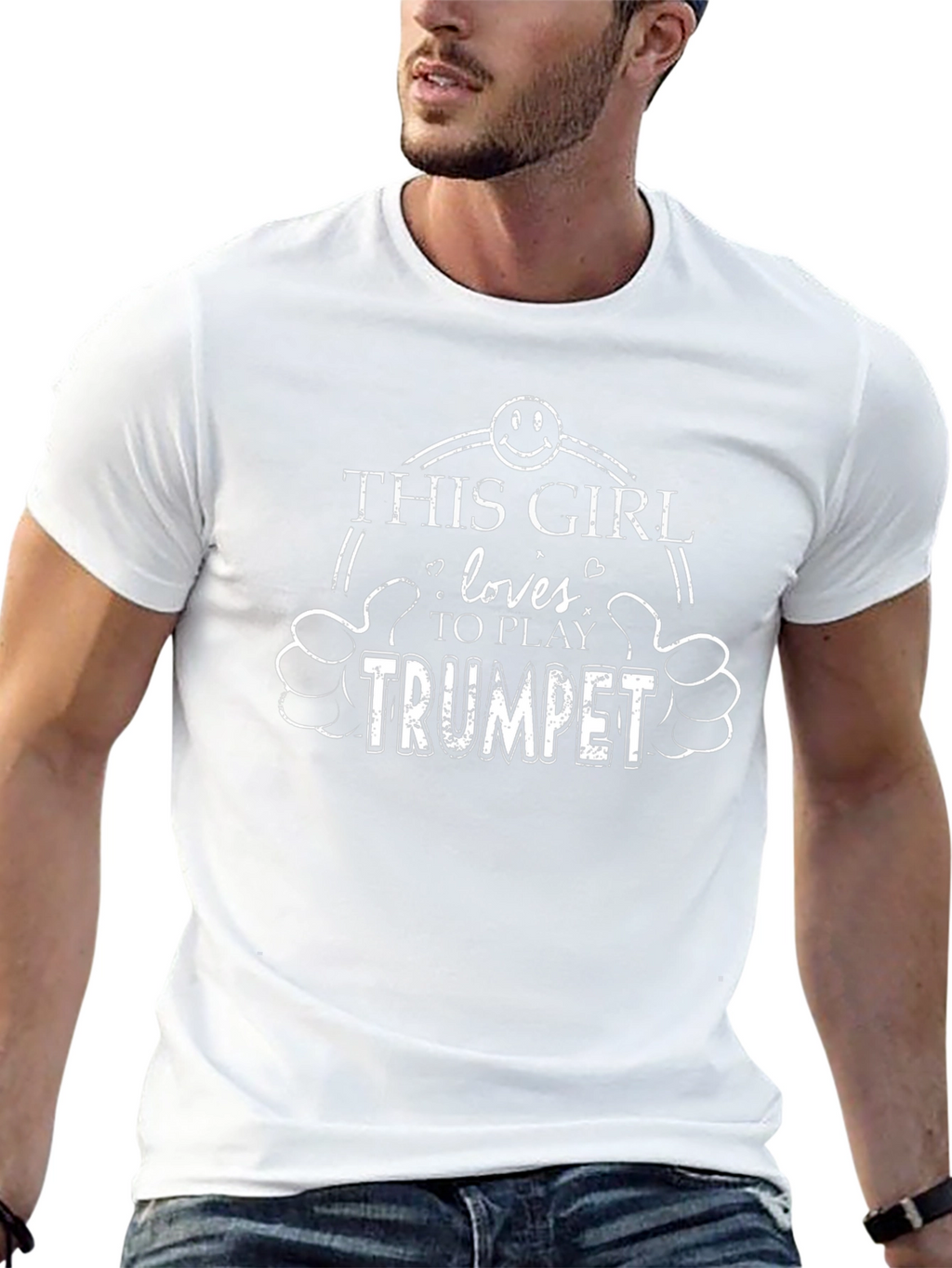 This Girl Loves Trumpet T-Shirt - Black Cotton Tee