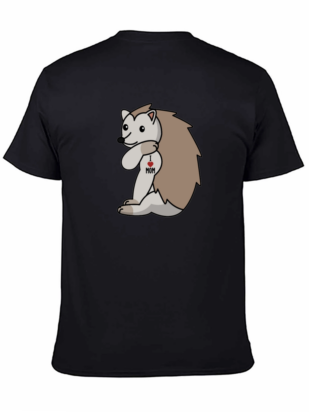 I Heart Mom Hedgehog Black T-Shirt