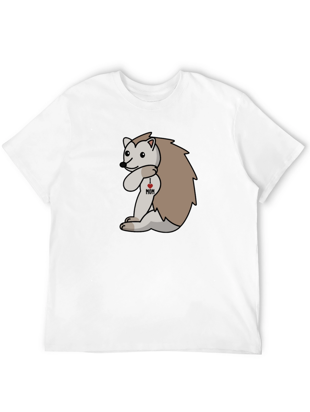 I Heart Mom Hedgehog Black T-Shirt
