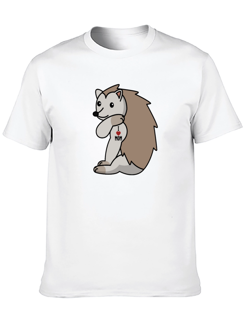 I Heart Mom Hedgehog Black T-Shirt