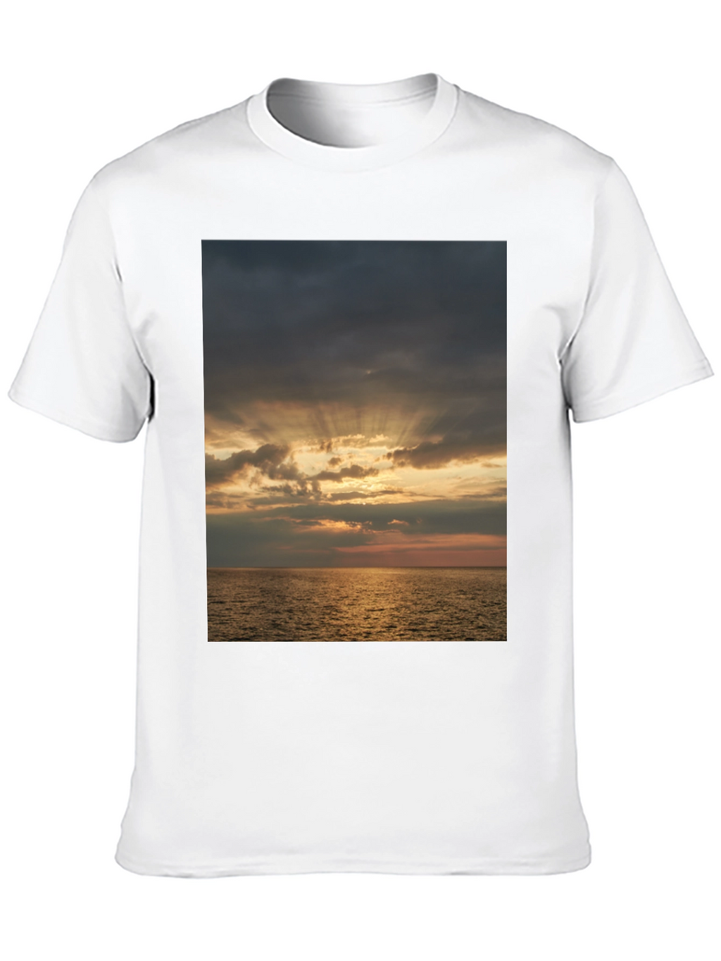 Ocean Sunset Graphic Tee - Stylish Black T-Shirt
