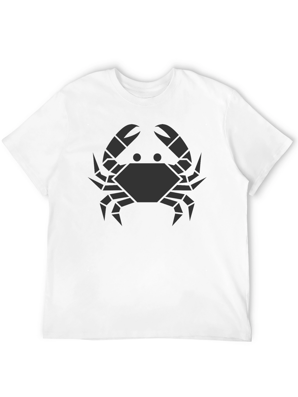 Geometric Crab Graphic Tee - Black Cotton T-Shirt