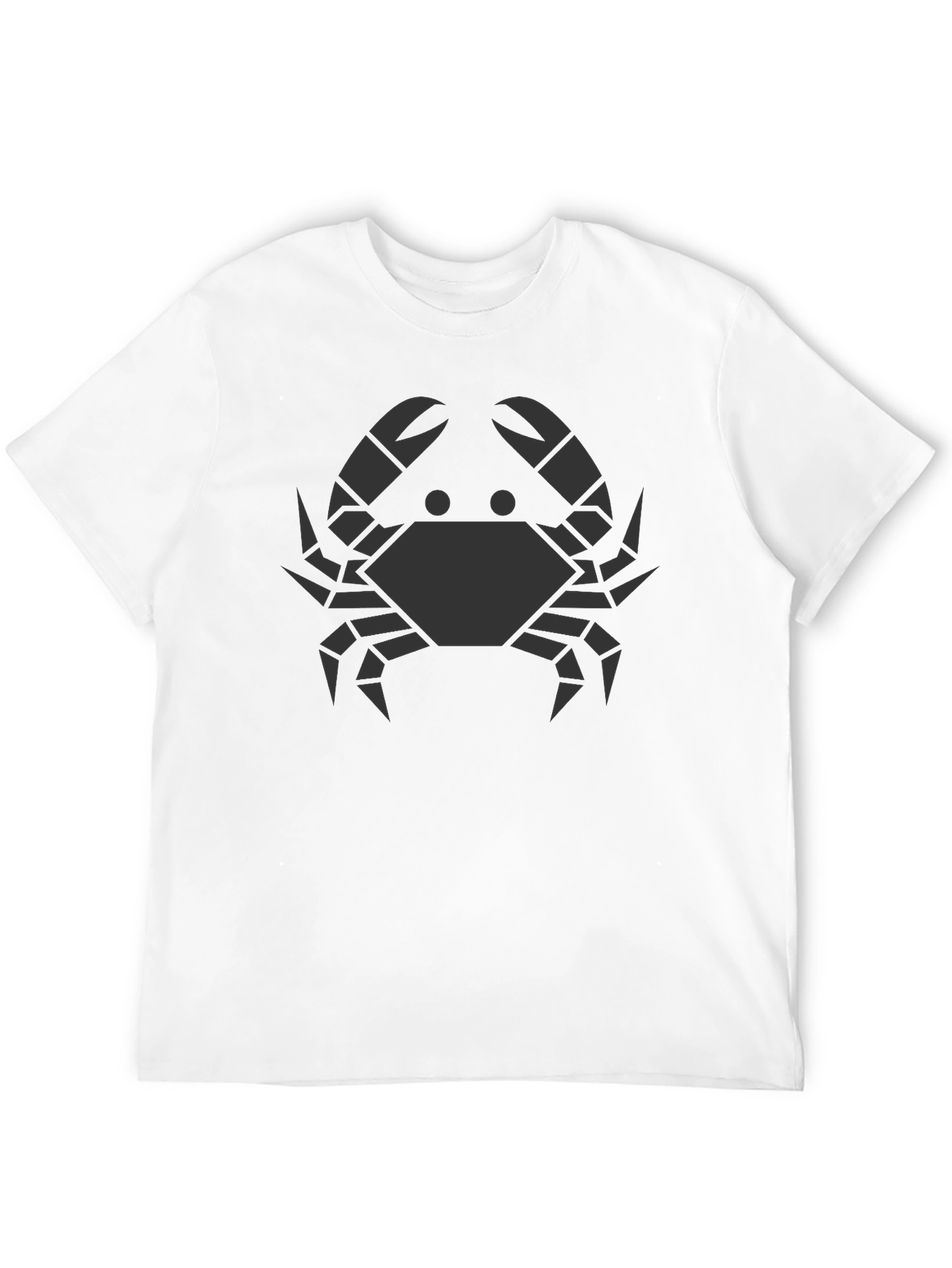 Geometric Crab Graphic Tee - Black Cotton T-Shirt