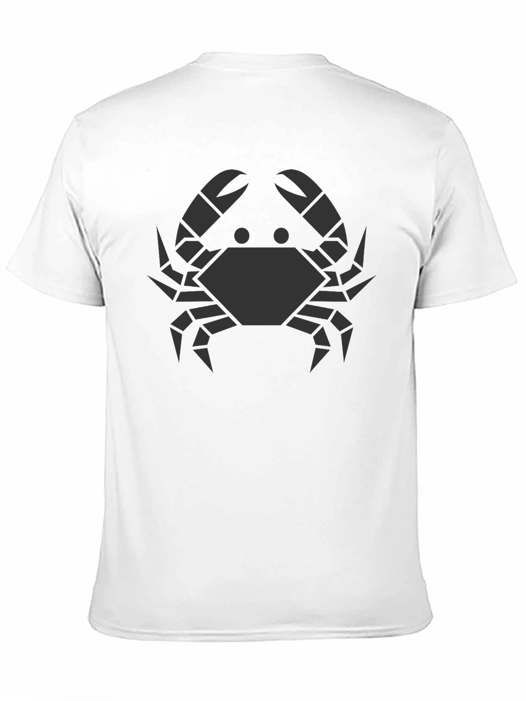 Geometric Crab Graphic Tee - Black Cotton T-Shirt