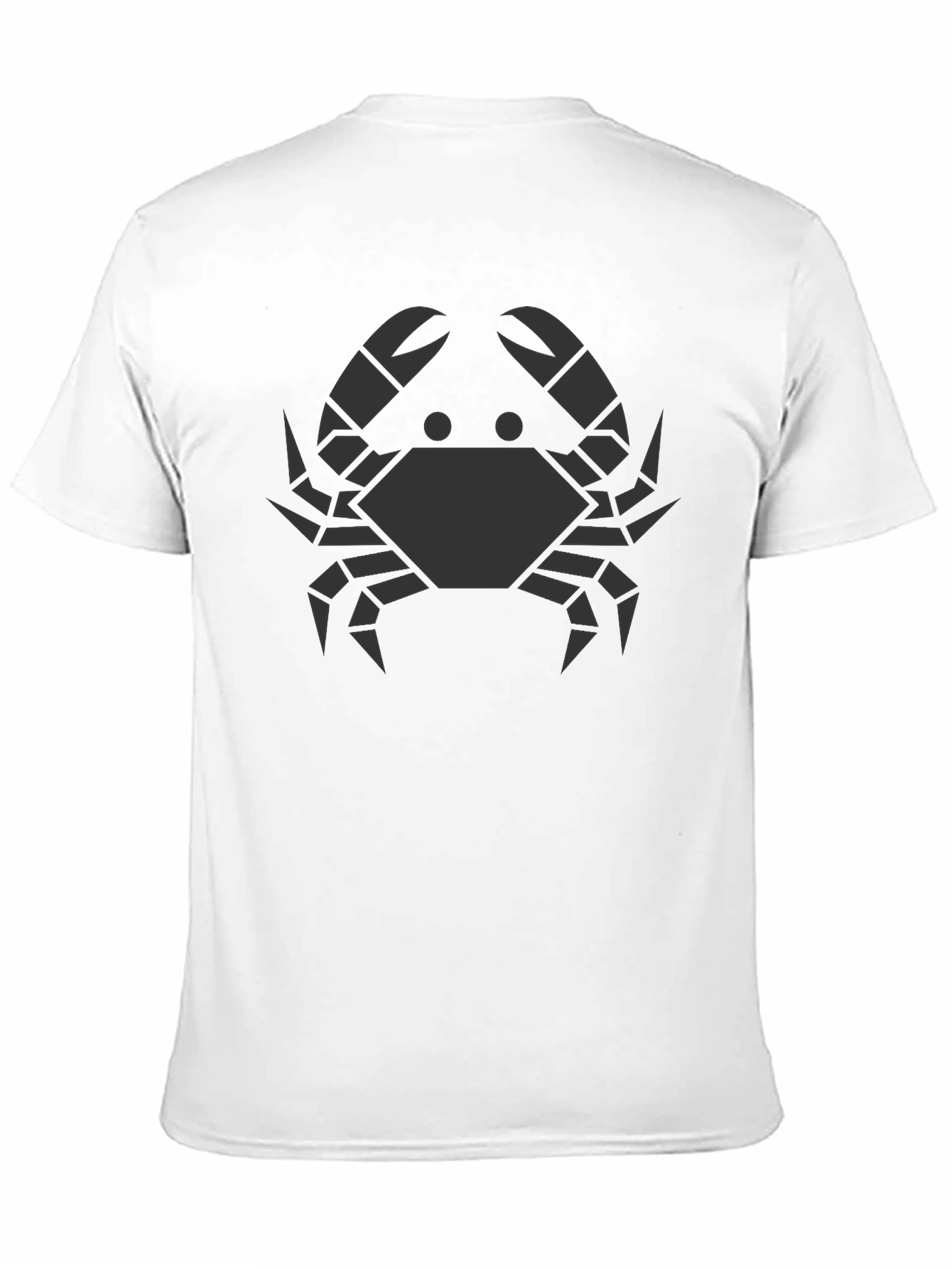 Geometric Crab Graphic Tee - Black Cotton T-Shirt