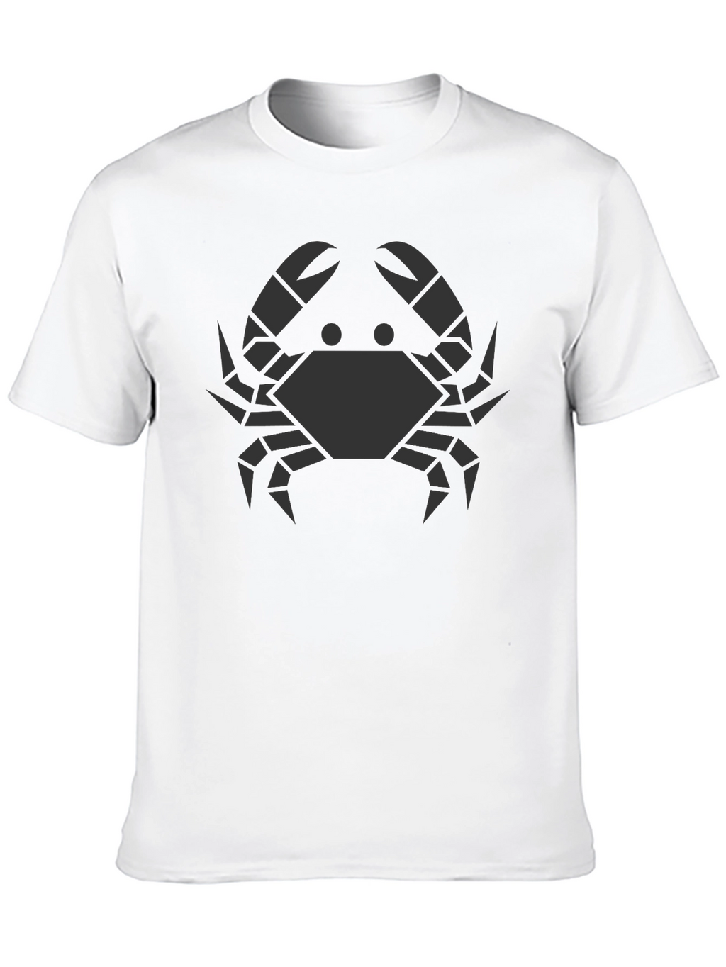 Geometric Crab Graphic Tee - Black Cotton T-Shirt