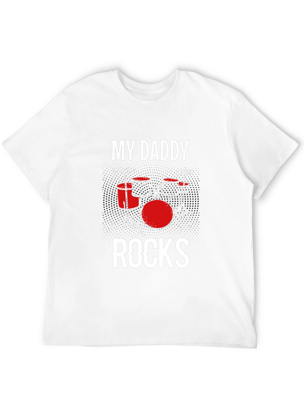 My Daddy Rocks Drum Set Black T-Shirt