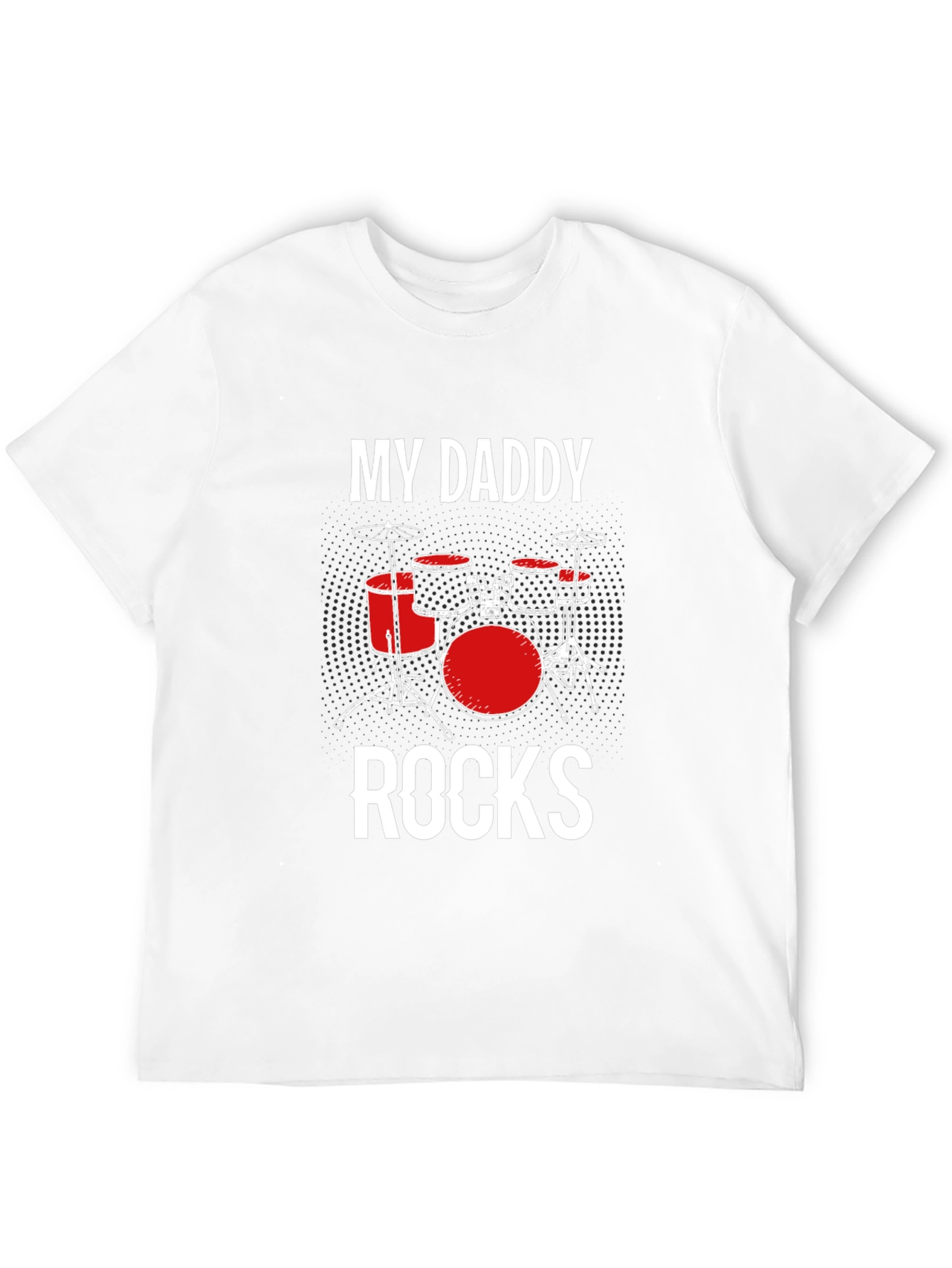 My Daddy Rocks Drum Set Black T-Shirt