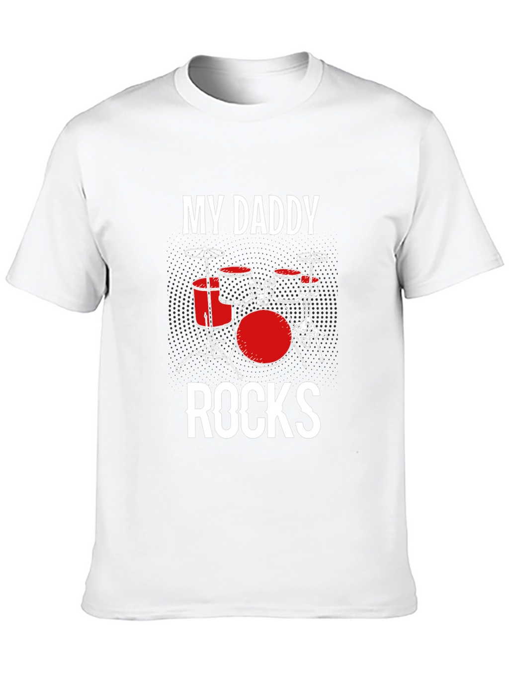 My Daddy Rocks Drum Set Black T-Shirt
