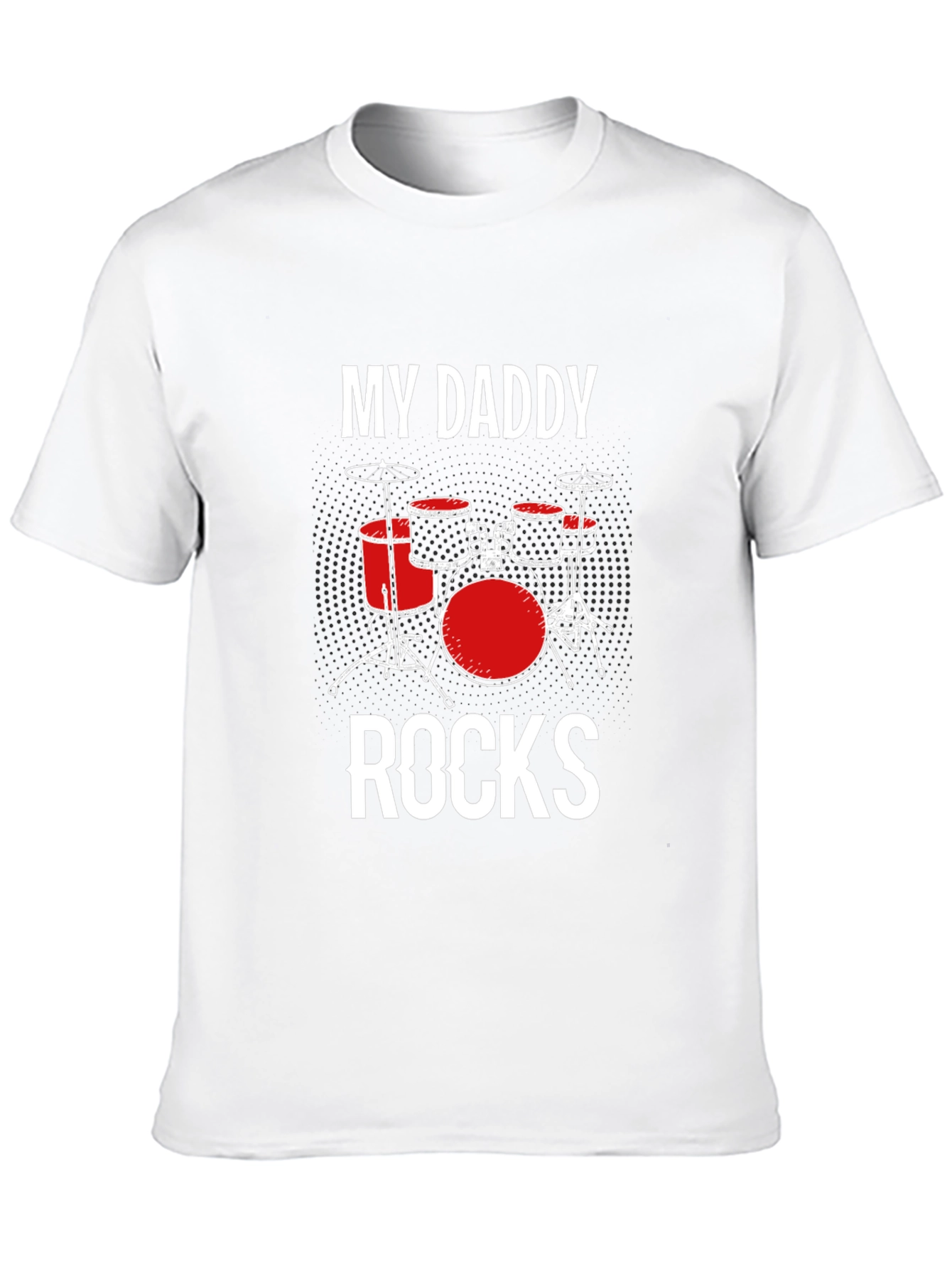 My Daddy Rocks Drum Set Black T-Shirt