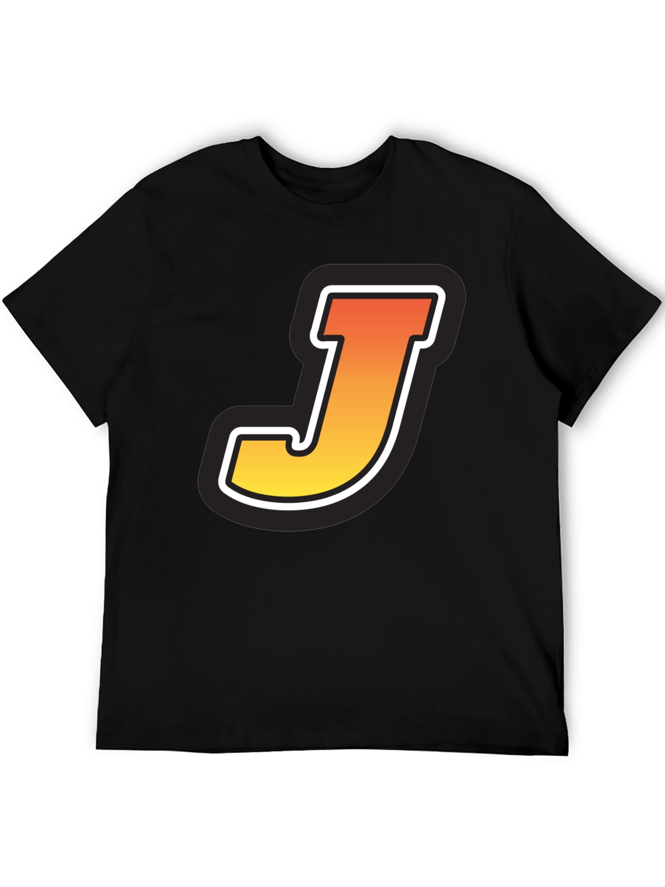 Gradient J Graphic Black T-Shirt