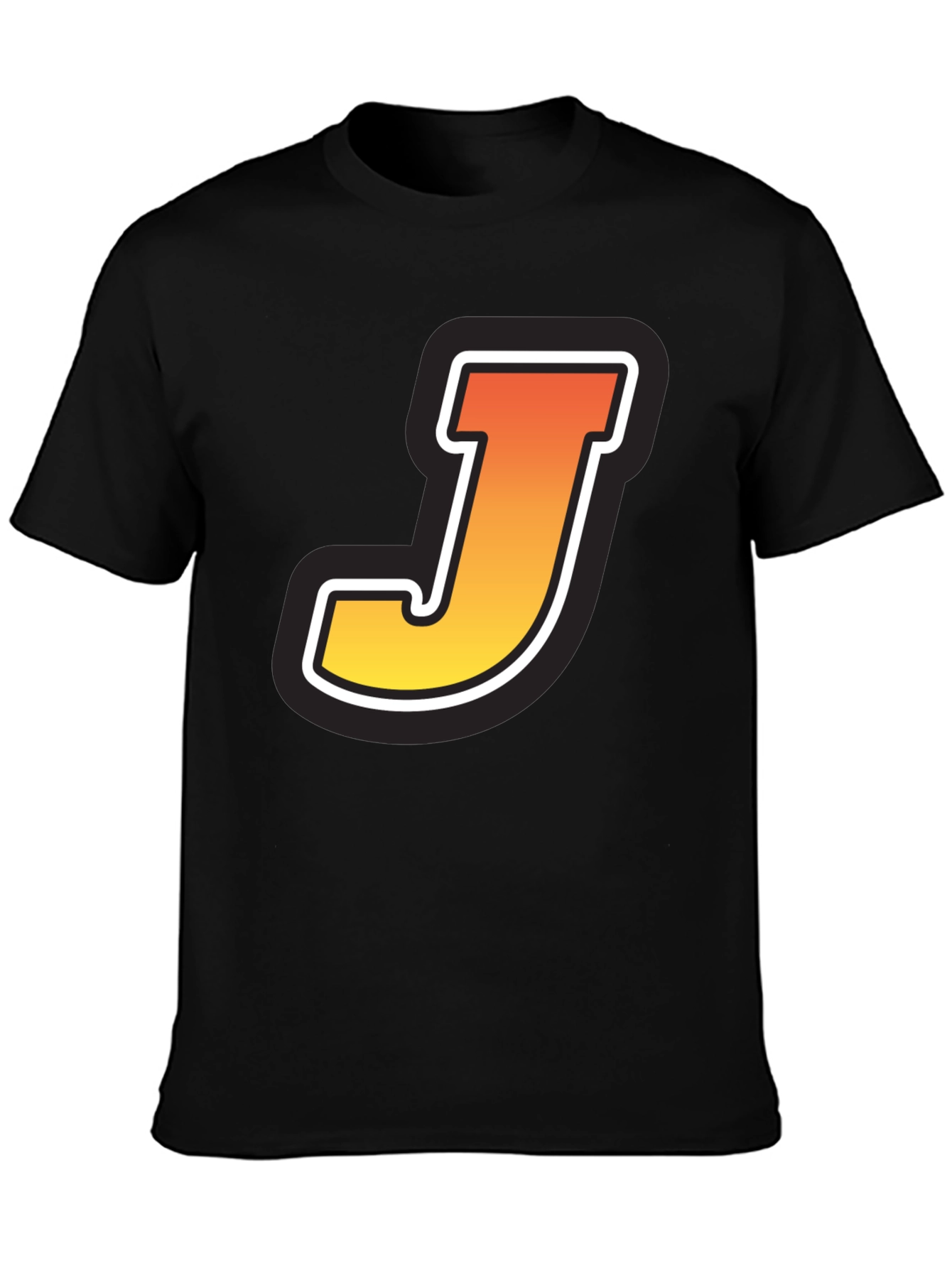 Gradient J Graphic Black T-Shirt